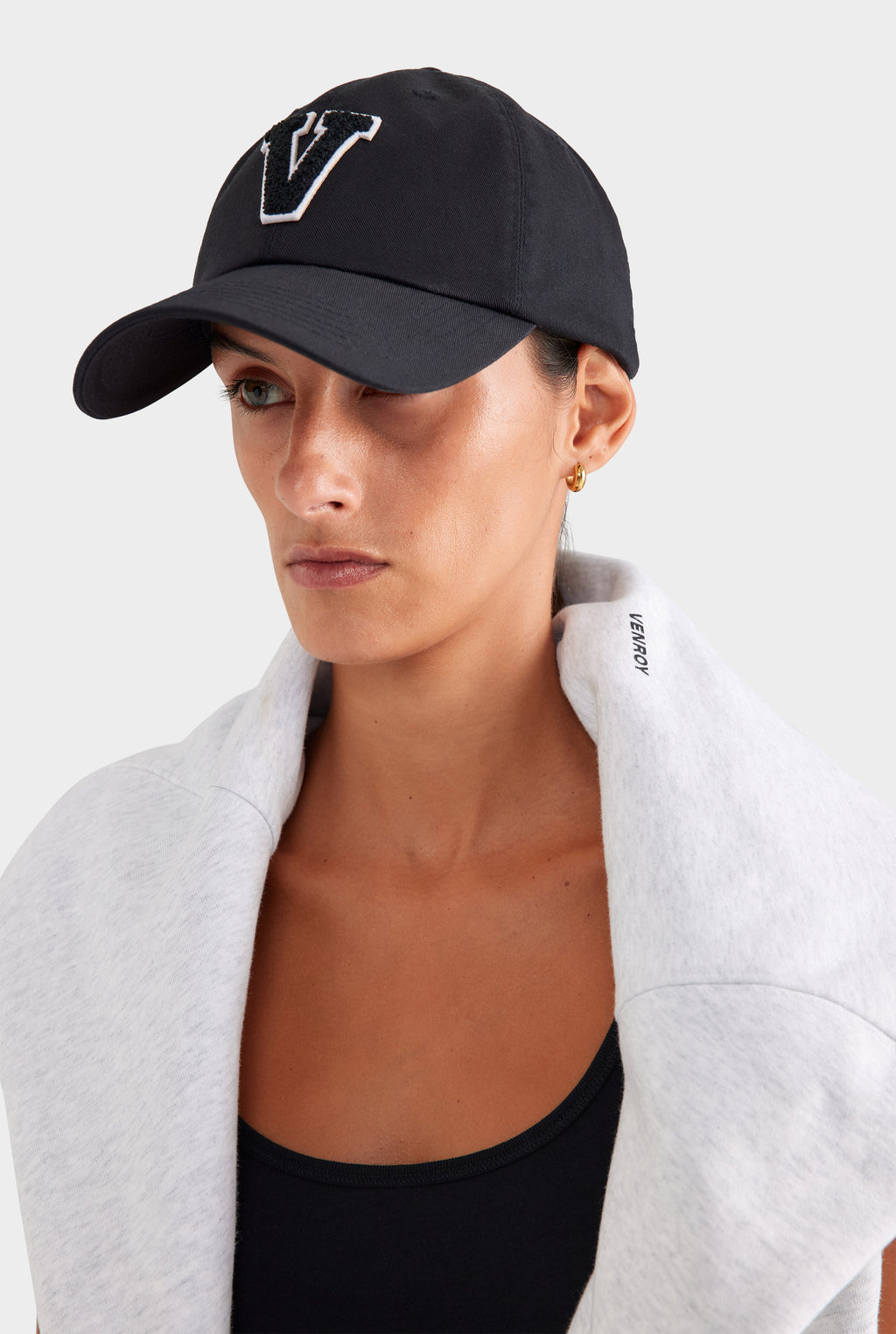 Venroy Varsity Cotton Twill Cap - Black