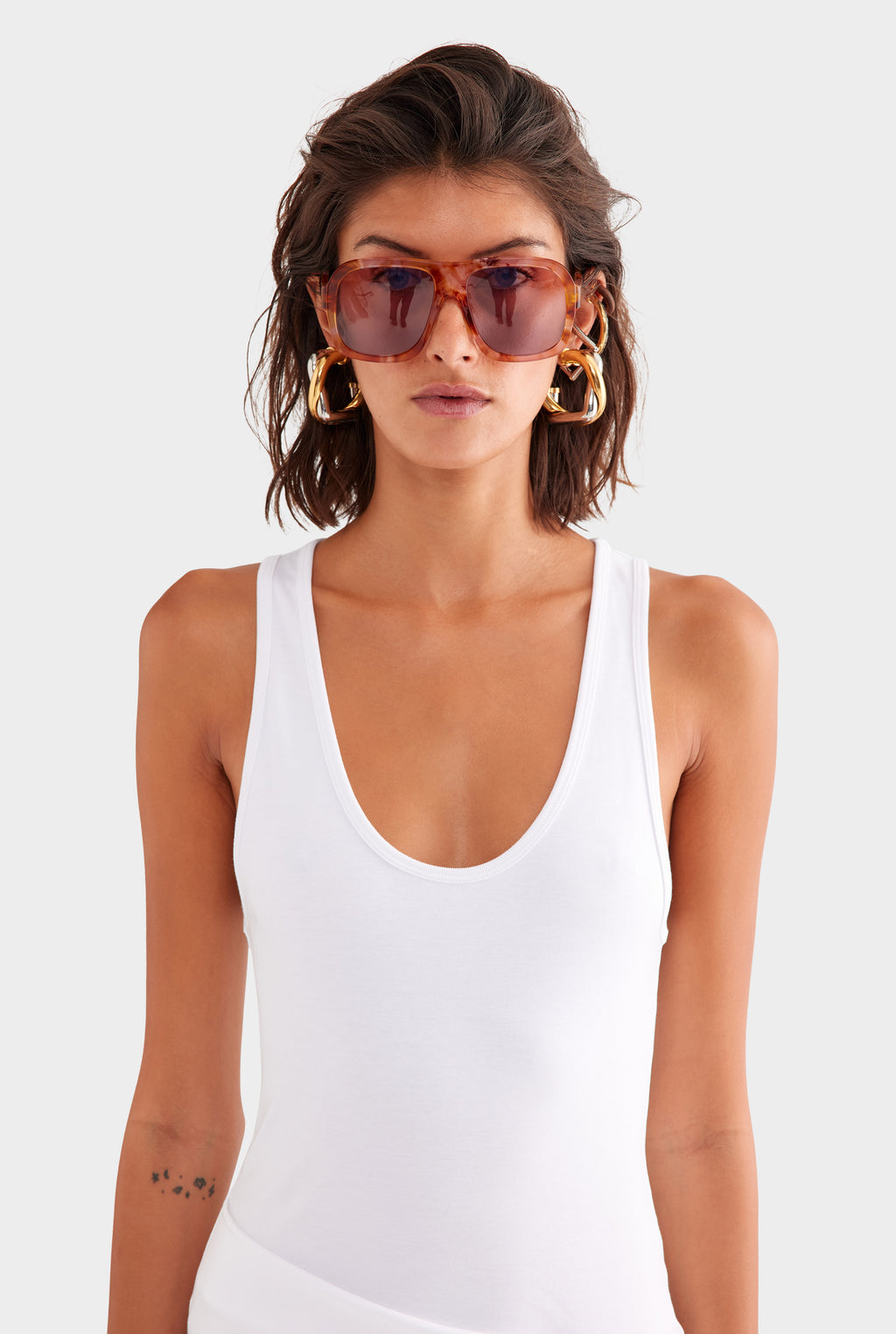 Asymmetric Draped Jersey Tank Dress in White | Venroy VENROY Asymmetric Draped Jersey Tank Dress in White | Venroy VENROY