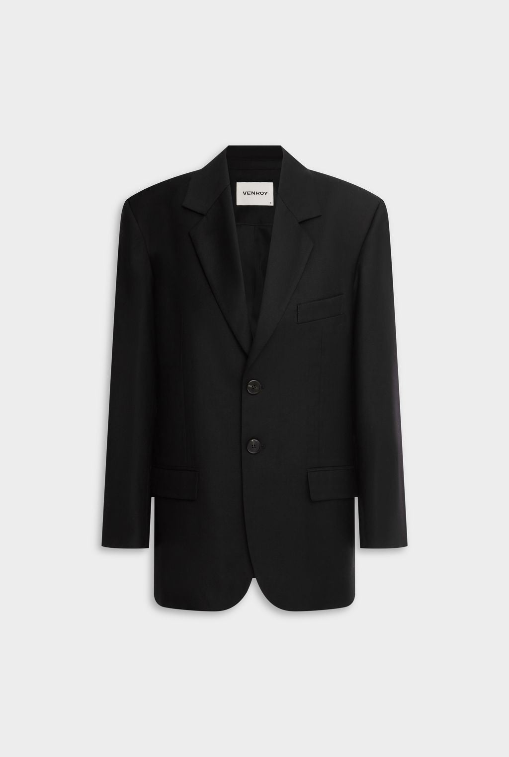 Relaxed Wool Blazer - Black
