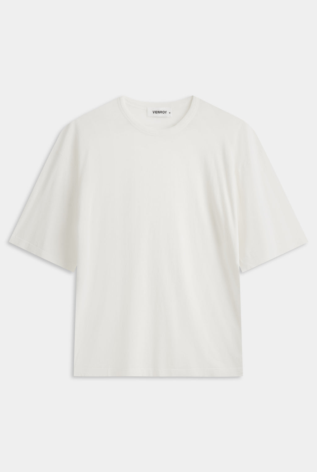 Boxy Cotton Knit T Shirt - Off White
