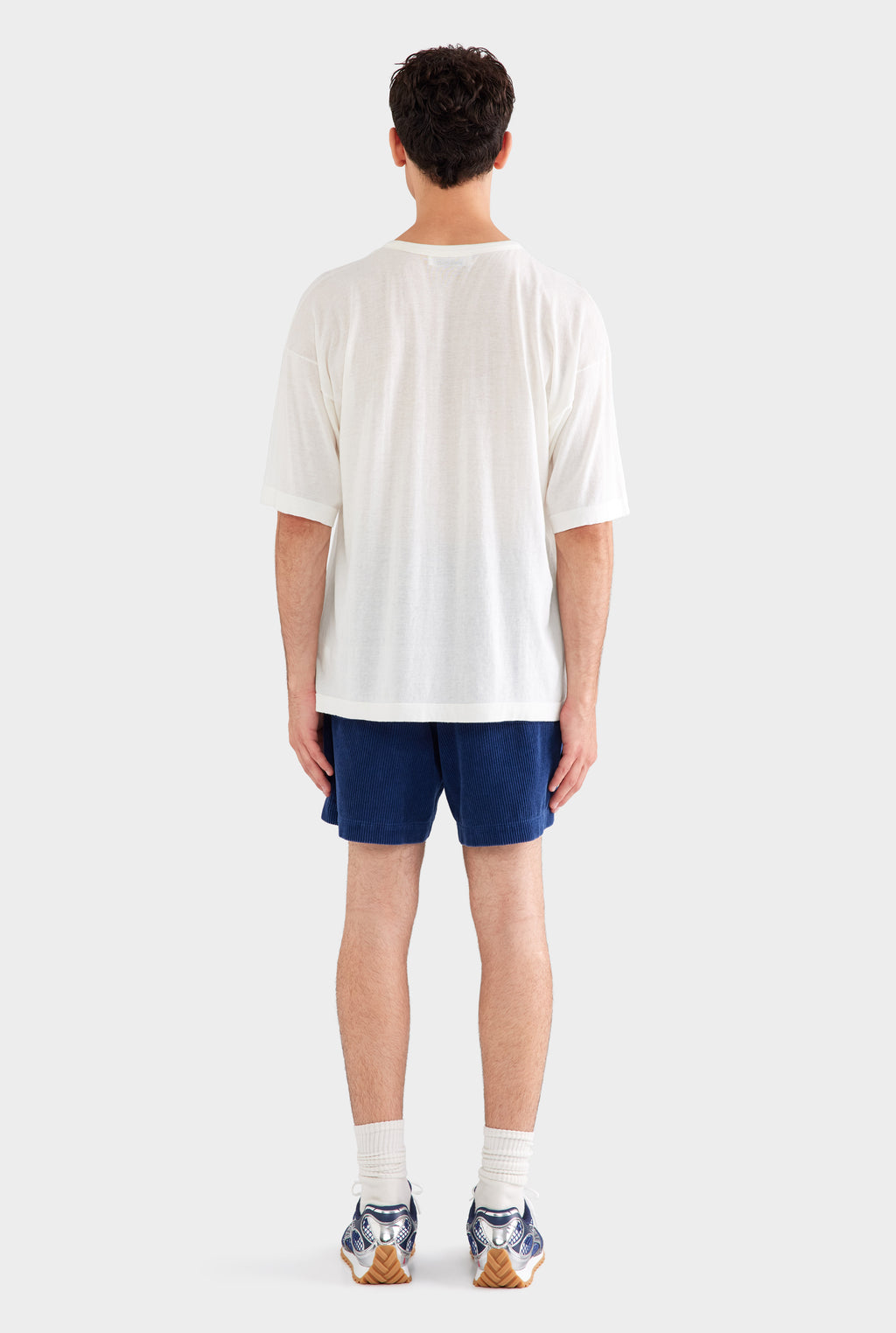 Boxy Cotton Knit T Shirt - Off White
