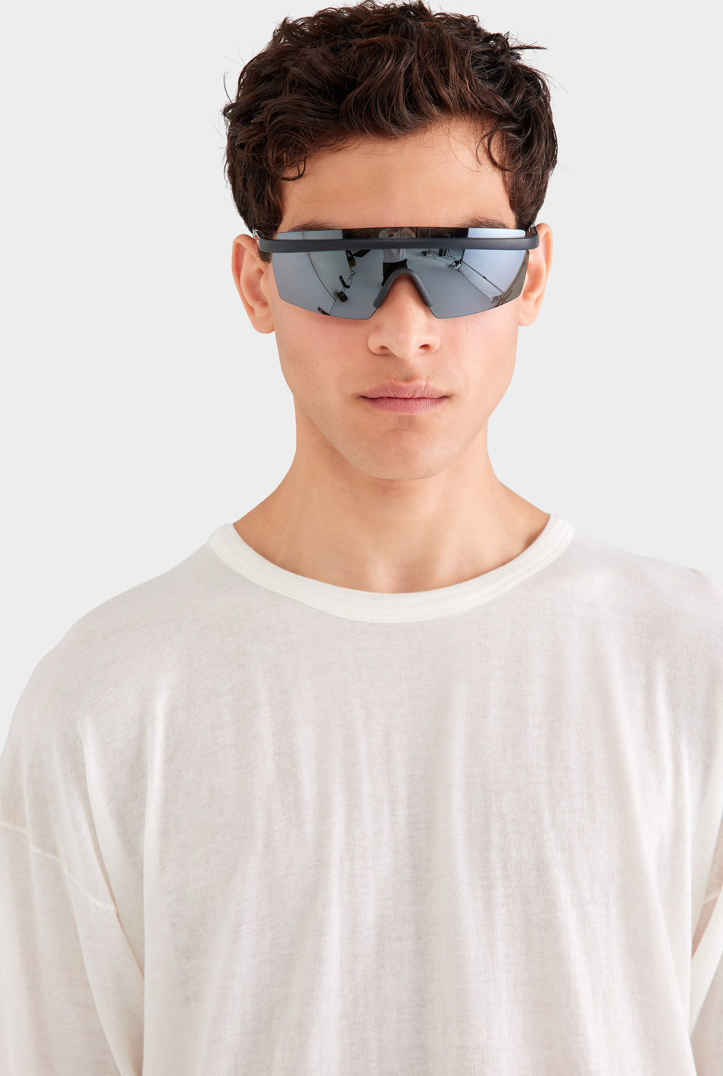 Boxy Cotton Knit T Shirt - Off White