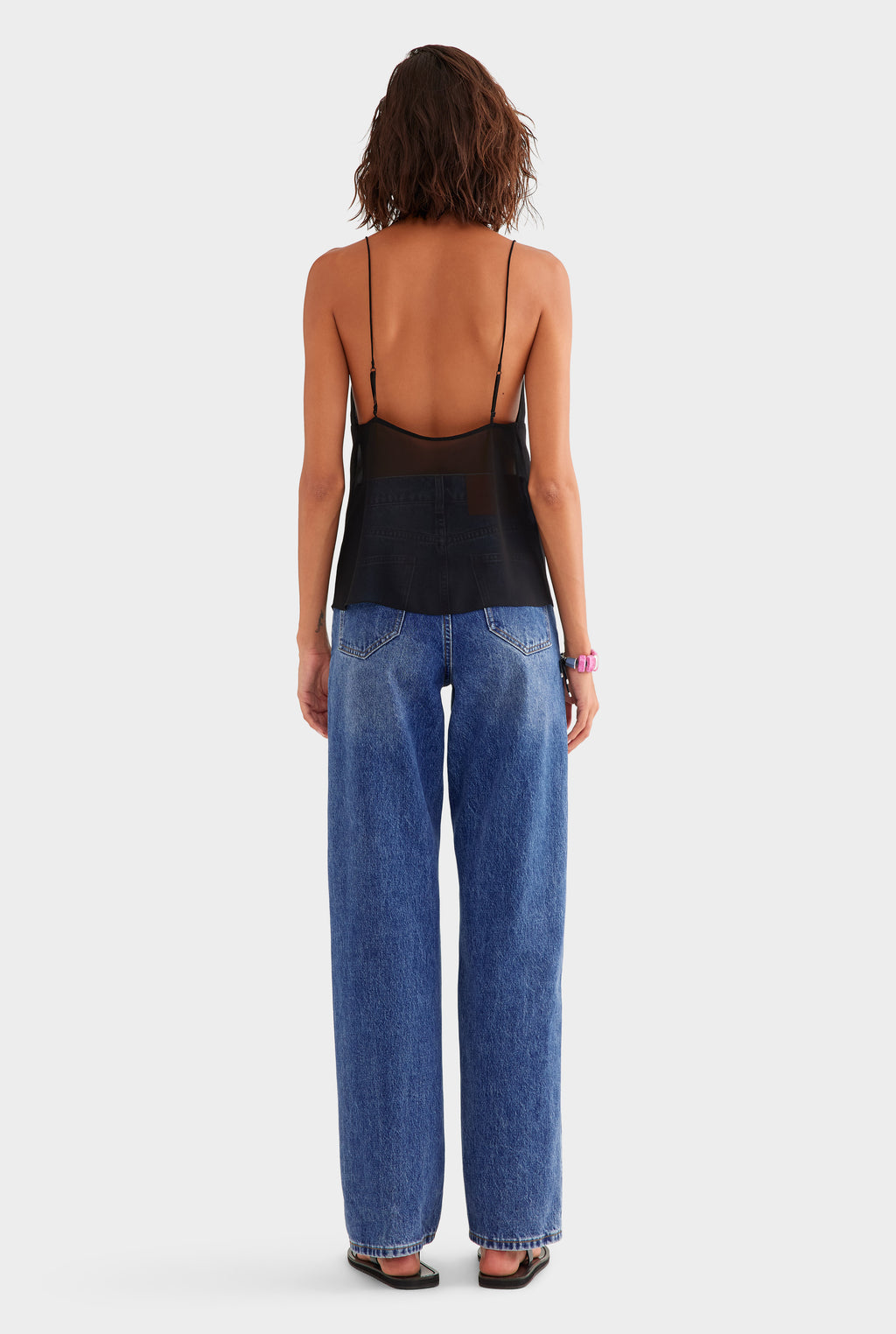 Tie Front Silk Georgette Cami - Black