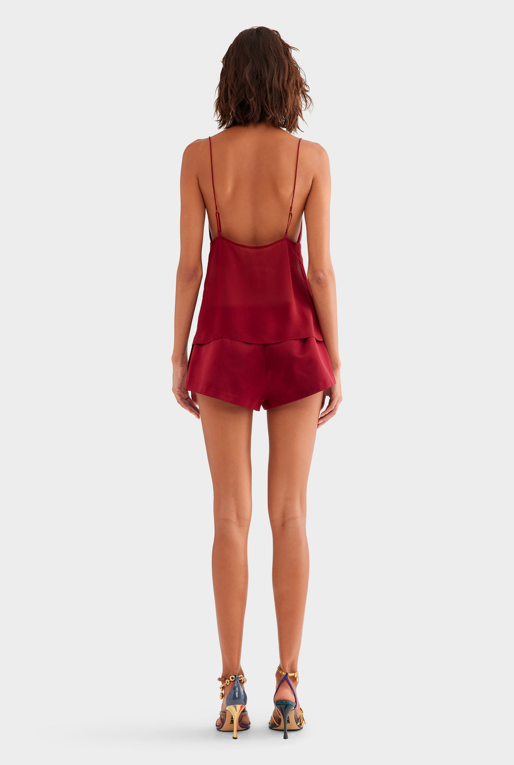 Silk Cotton Mini Short - Pomegranate