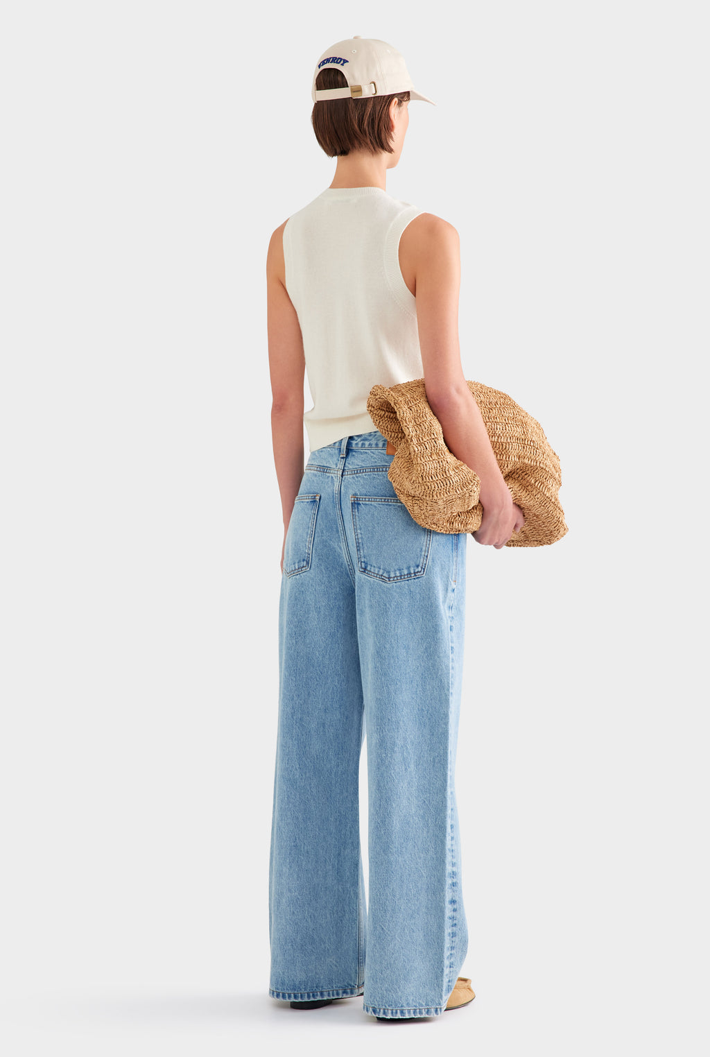 Cashmere Button Through Tank - Off White