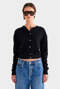 Dropshoulder Cashmere Cardigan - Black