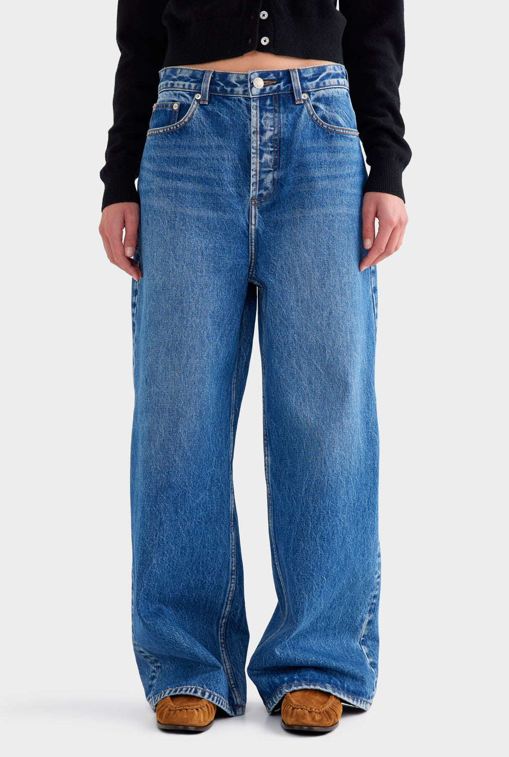 Relaxed Low Rise Denim Jean - Mid Indigo