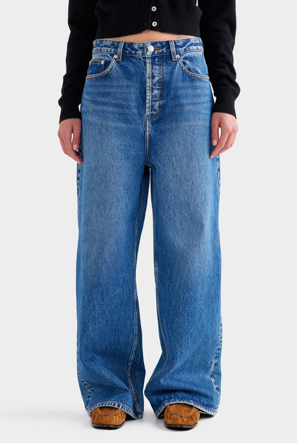 Relaxed Low Rise Denim Jean - Mid Indigo