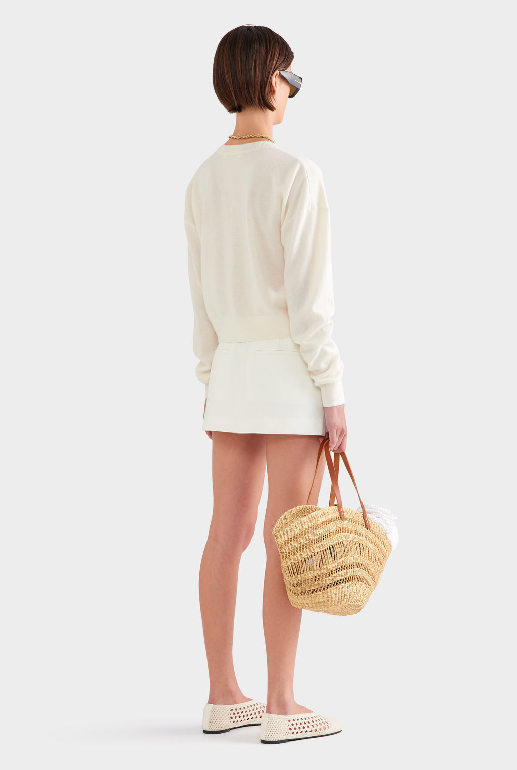 Dropshoulder Cashmere Cardigan - Off White