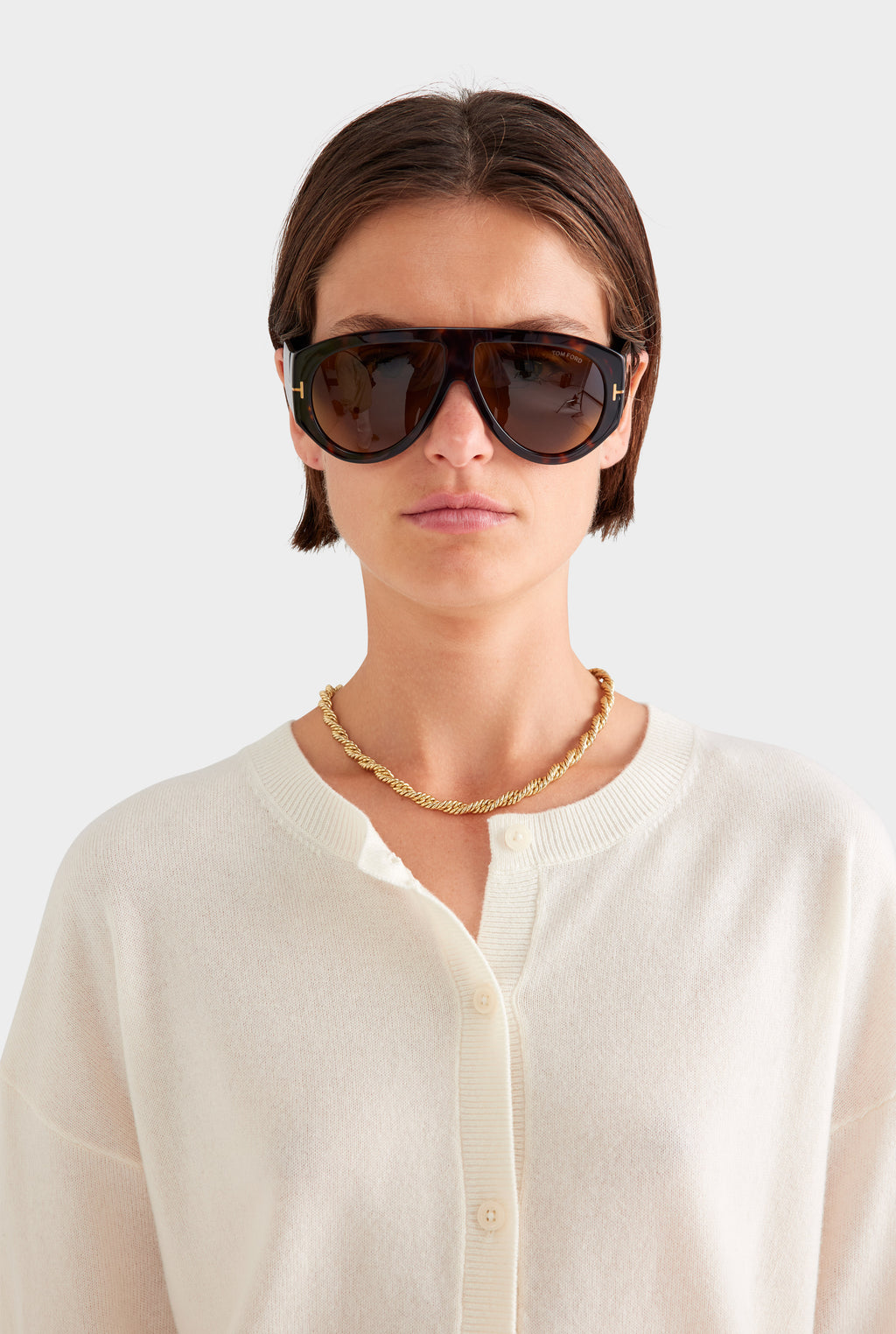 Dropshoulder Cashmere Cardigan - Off White