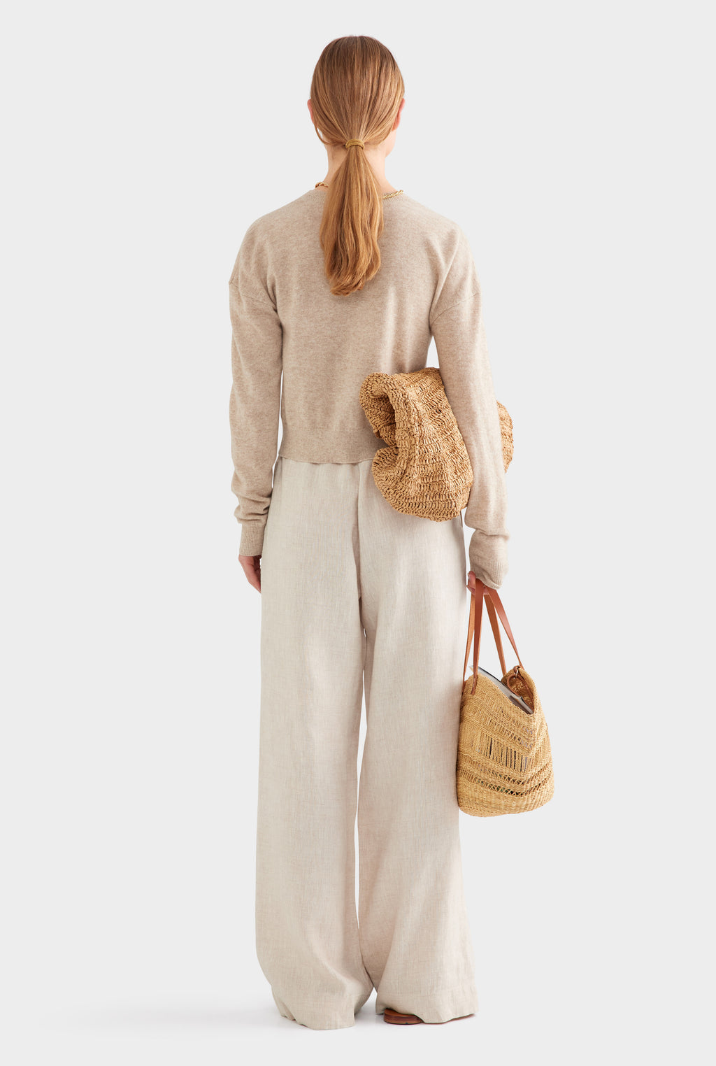 Dropshoulder Cashmere Cardigan - Sand