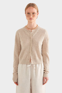 Dropshoulder Cashmere Cardigan - Sand