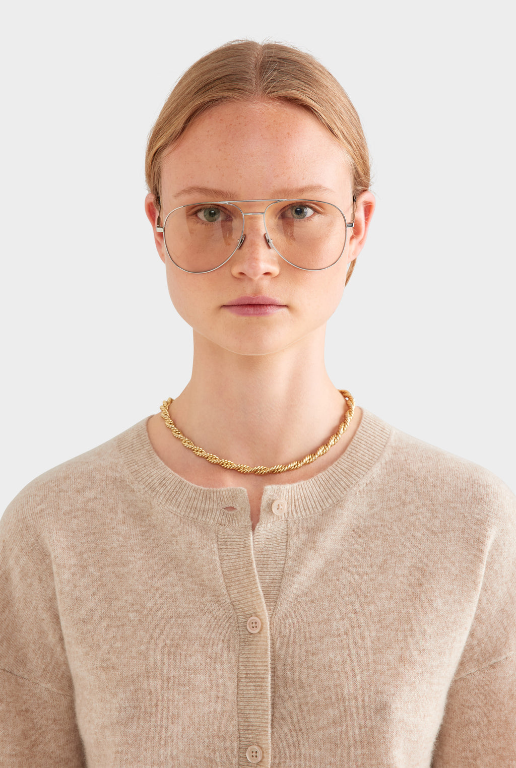 Dropshoulder Cashmere Cardigan - Sand