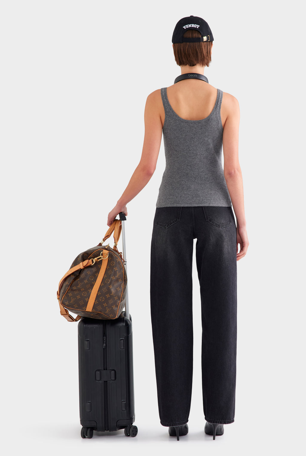 Cashmere Tank - Charcoal