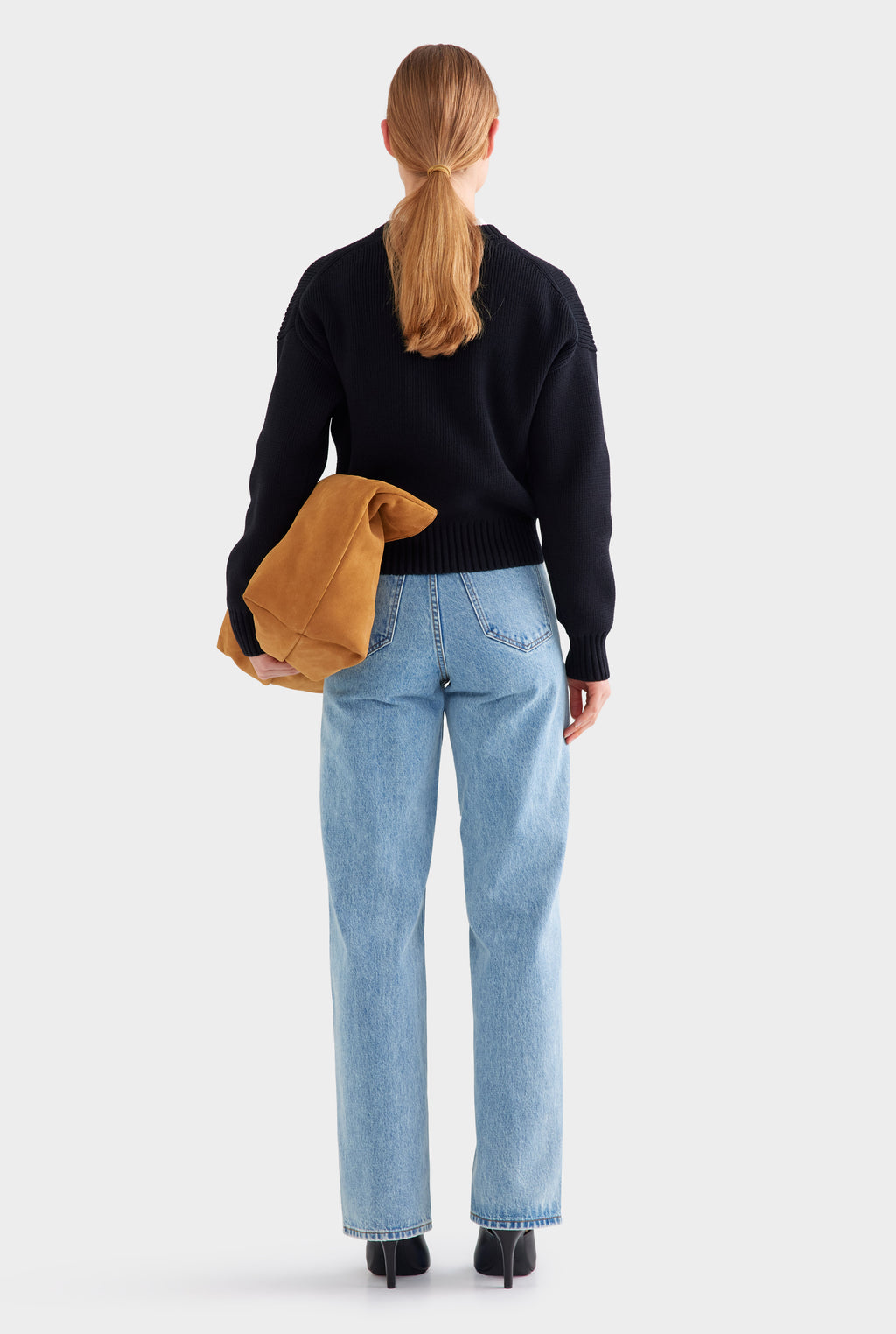 Cotton Knit Sweater - Black