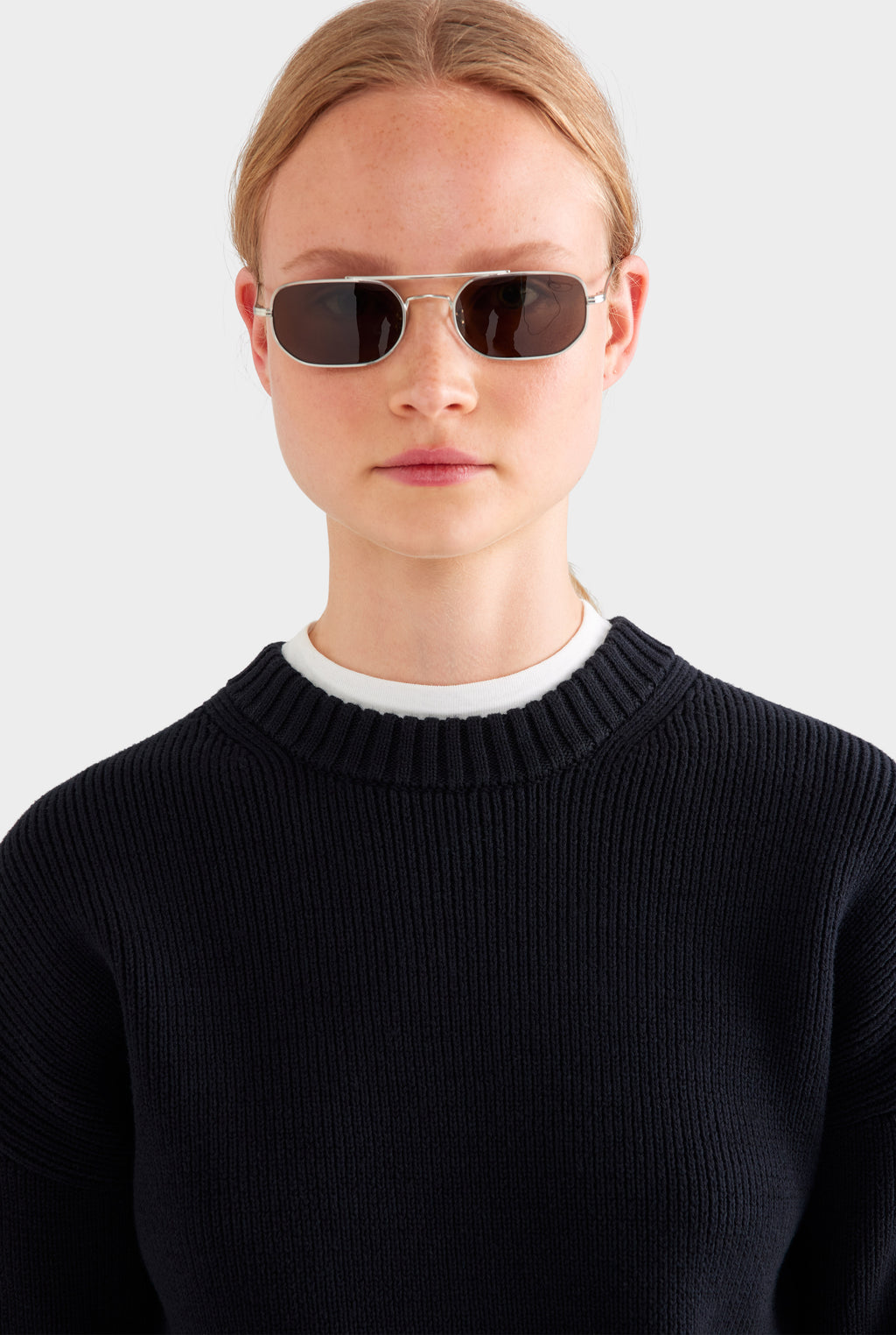 Cotton Knit Sweater - Black