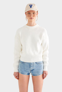 Cotton Knit Sweater - White