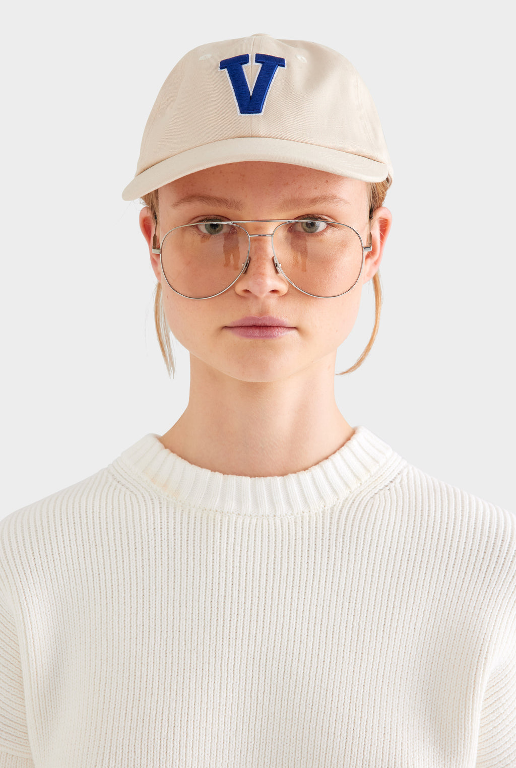 Cotton Knit Sweater - White