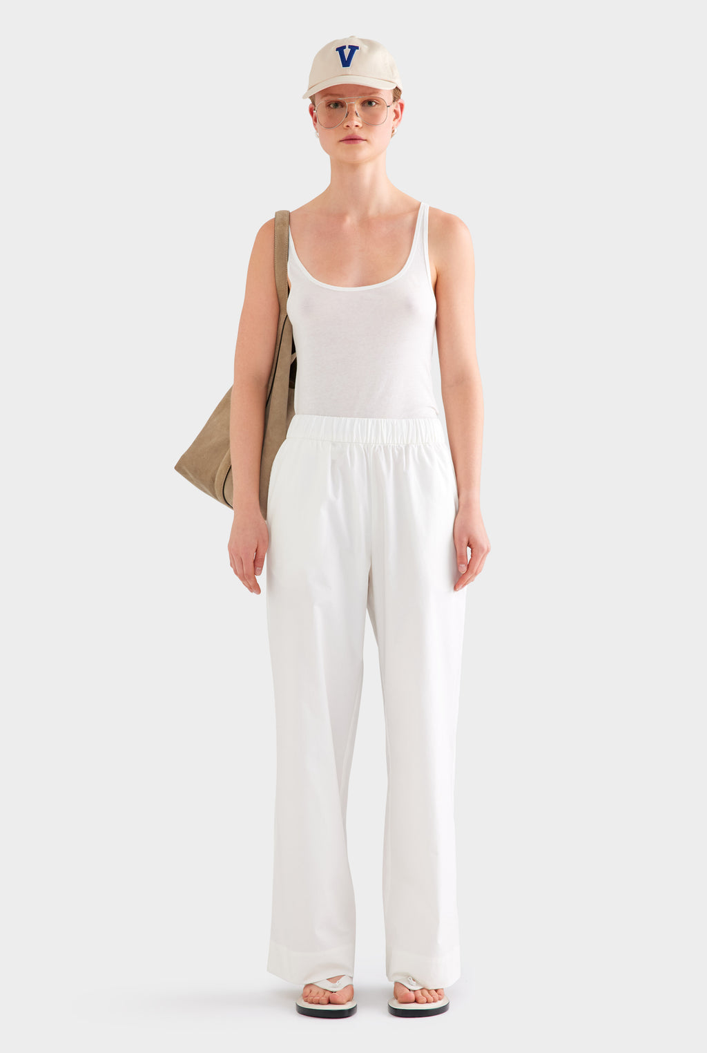 Heavy Cotton Poplin Pant - White
