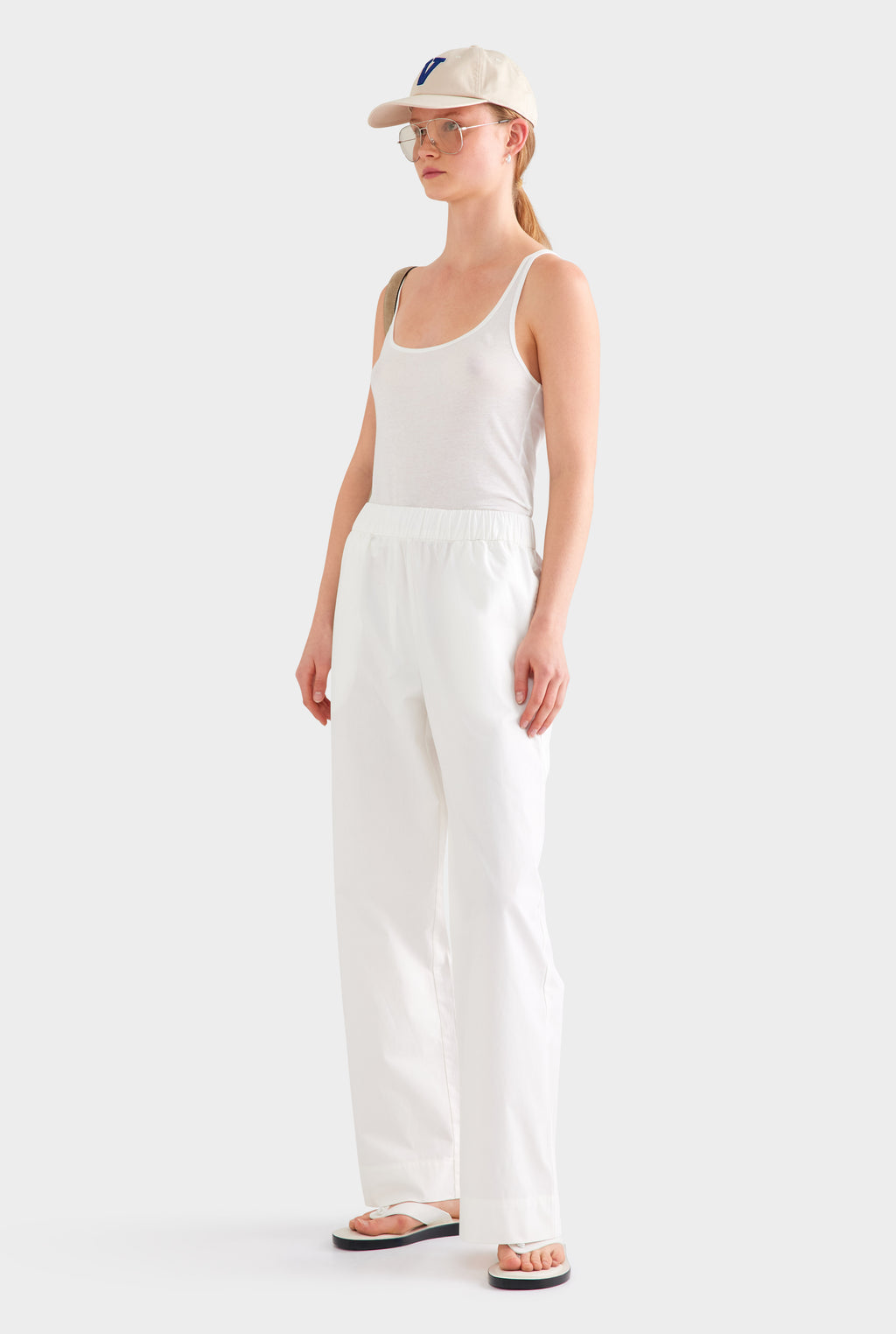 Heavy Cotton Poplin Pant - White