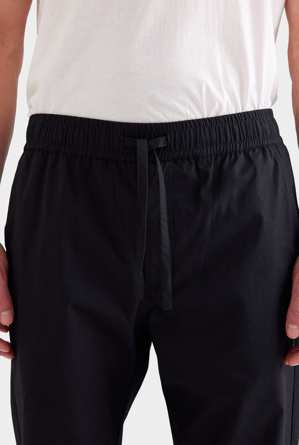 Cotton Poplin Trouser - Black