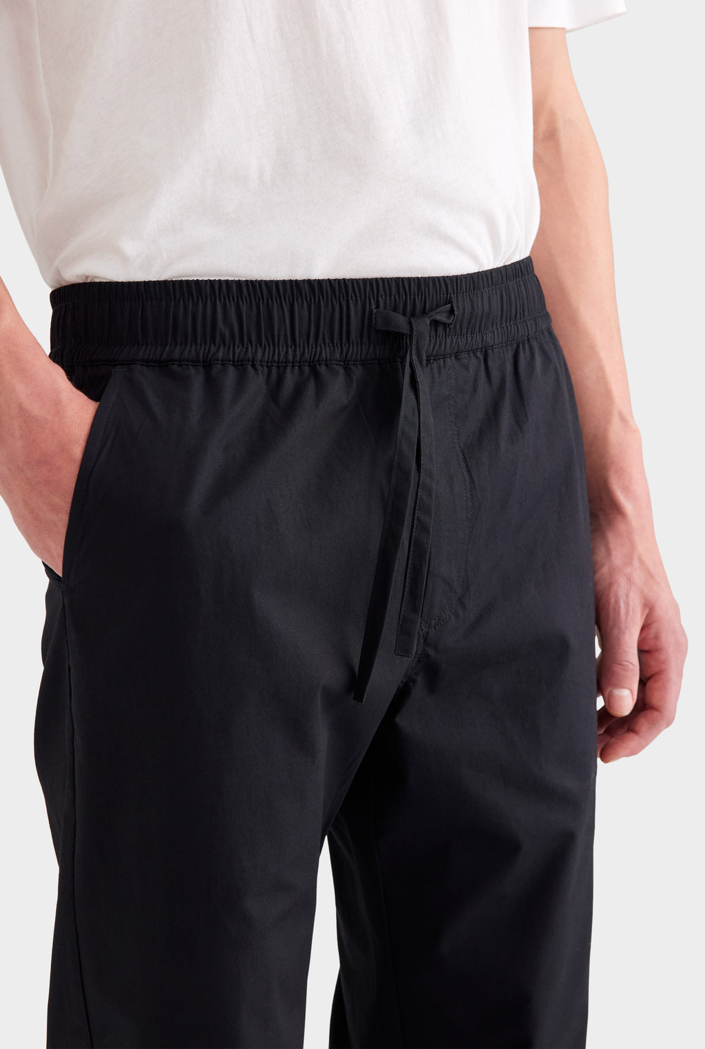 Cotton Poplin Trouser - Black