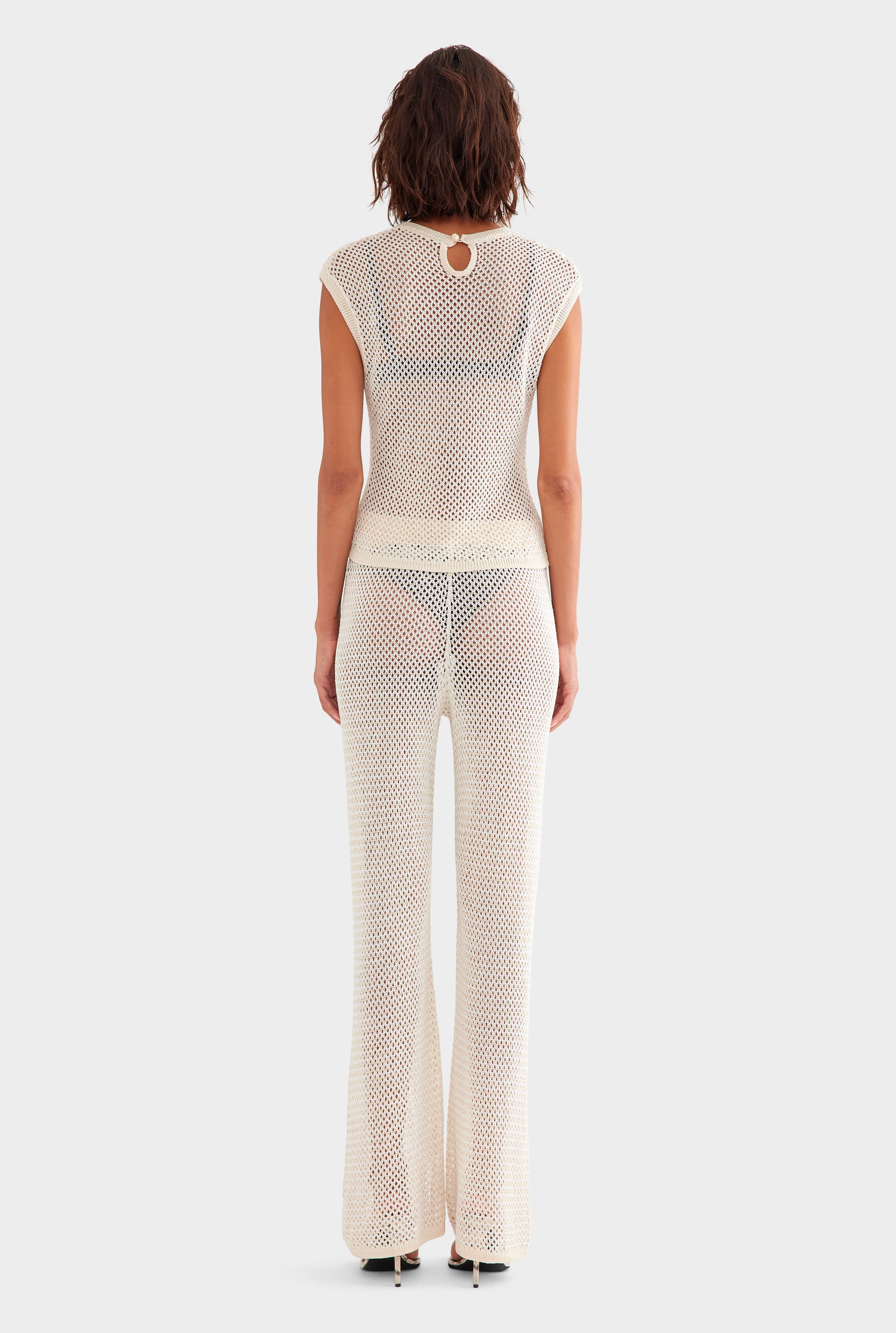 Crochet Cotton Nylon Pant - Off White/Natural