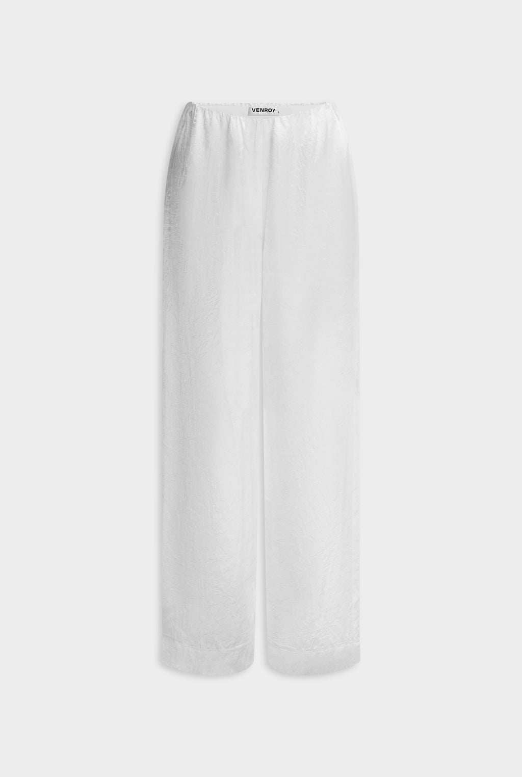 Crushed Satin Pant - White