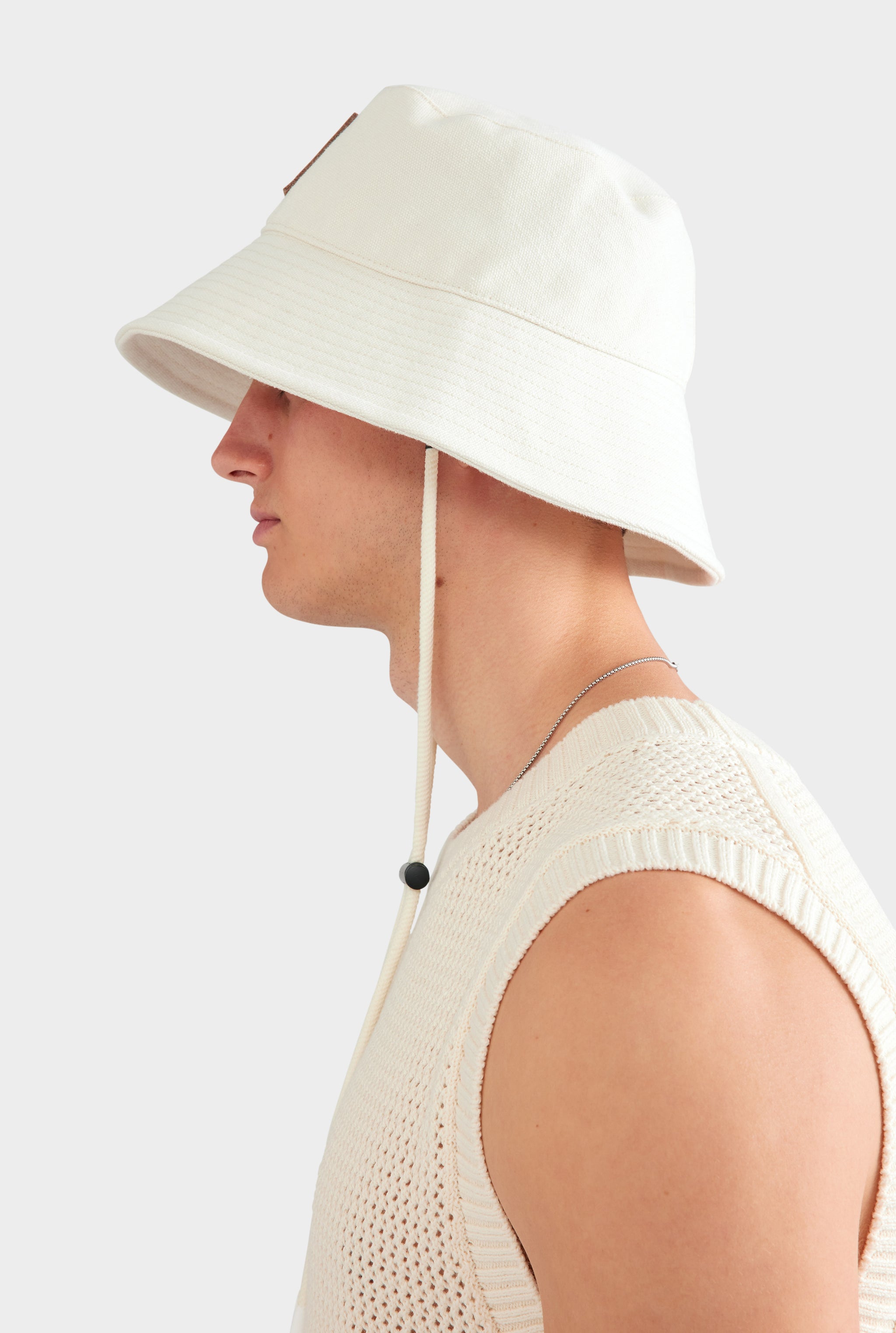 Cotton Canvas Bucket Hat - Ecru
