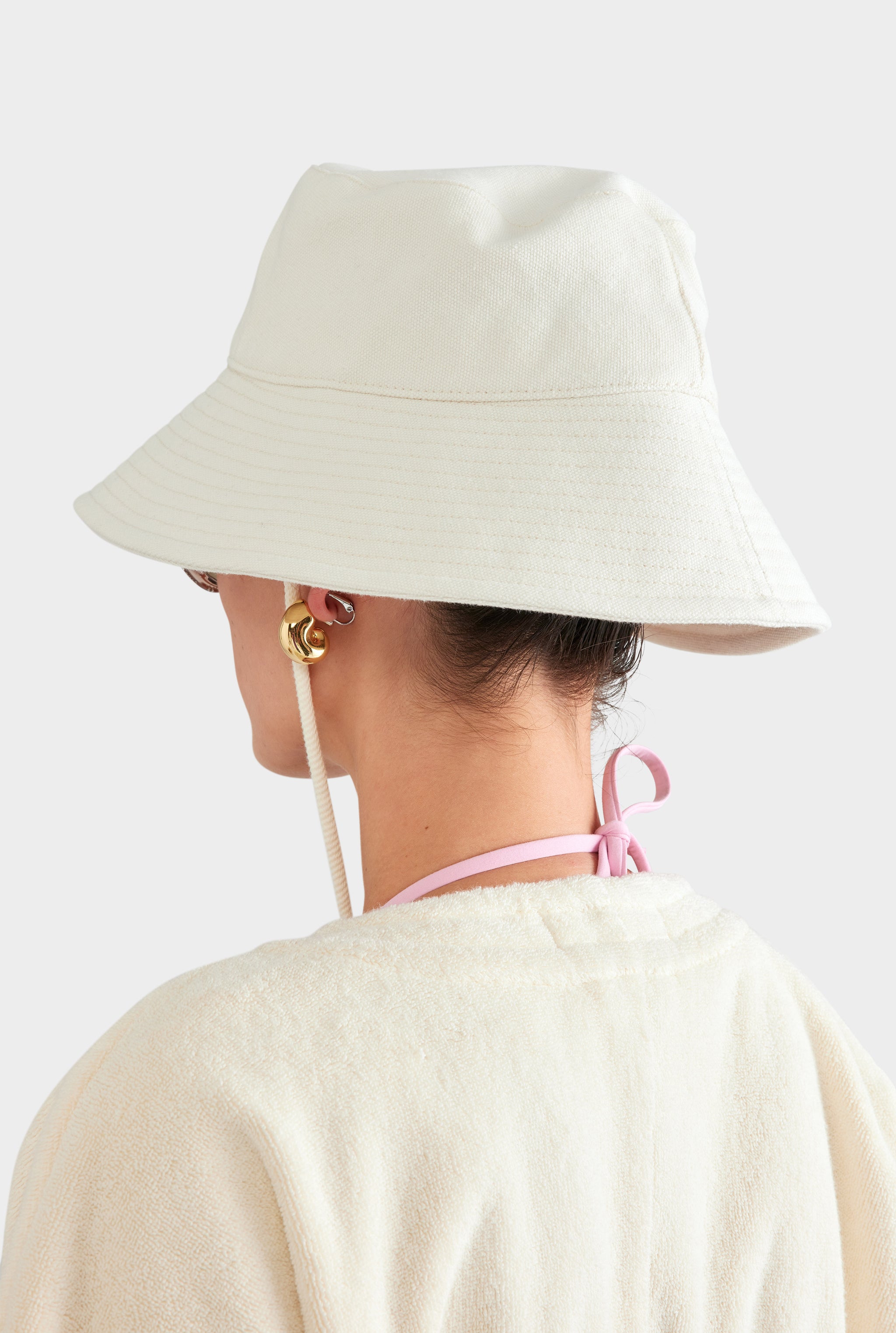 Cotton Canvas Bucket Hat - Ecru