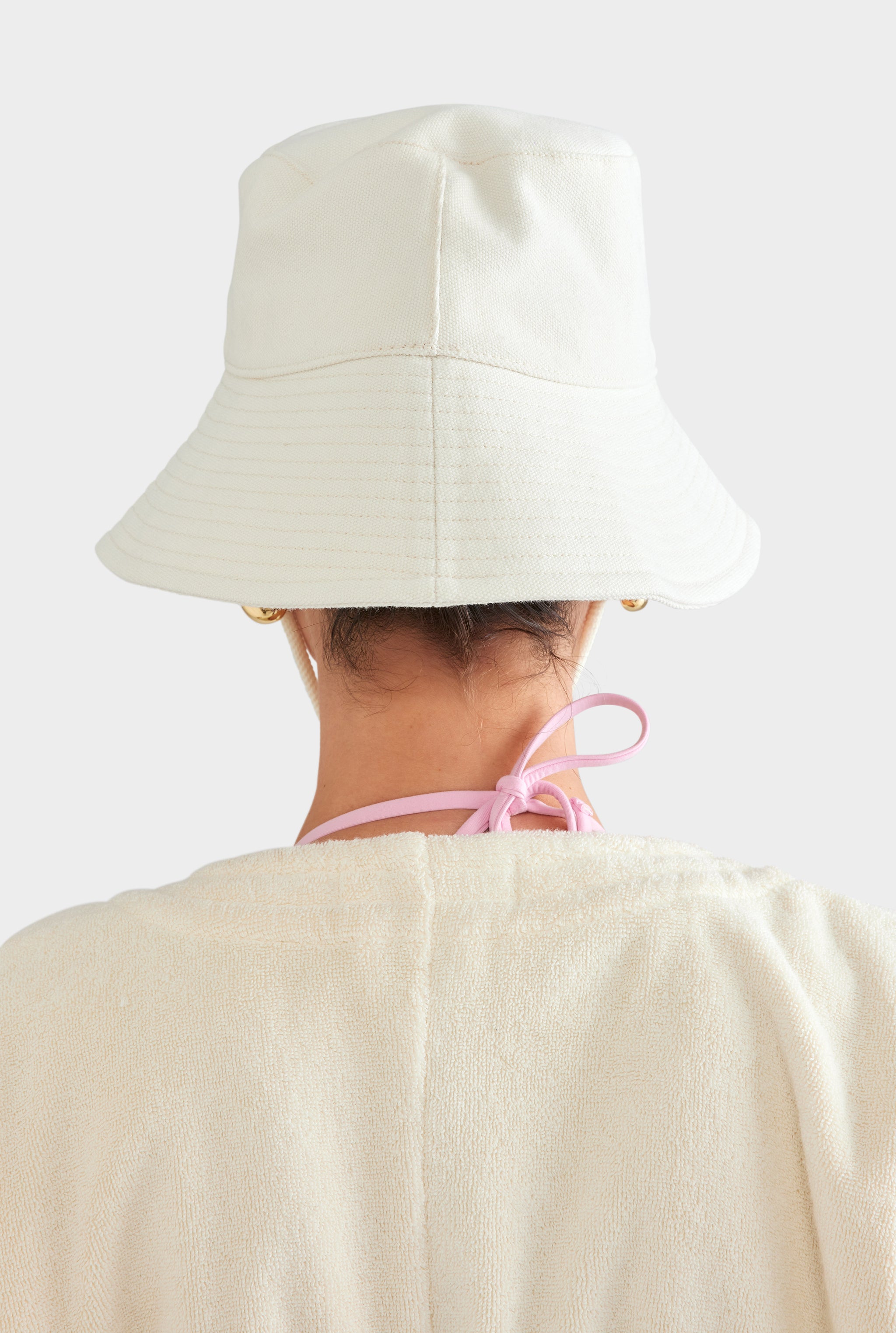 Cotton Canvas Bucket Hat - Ecru