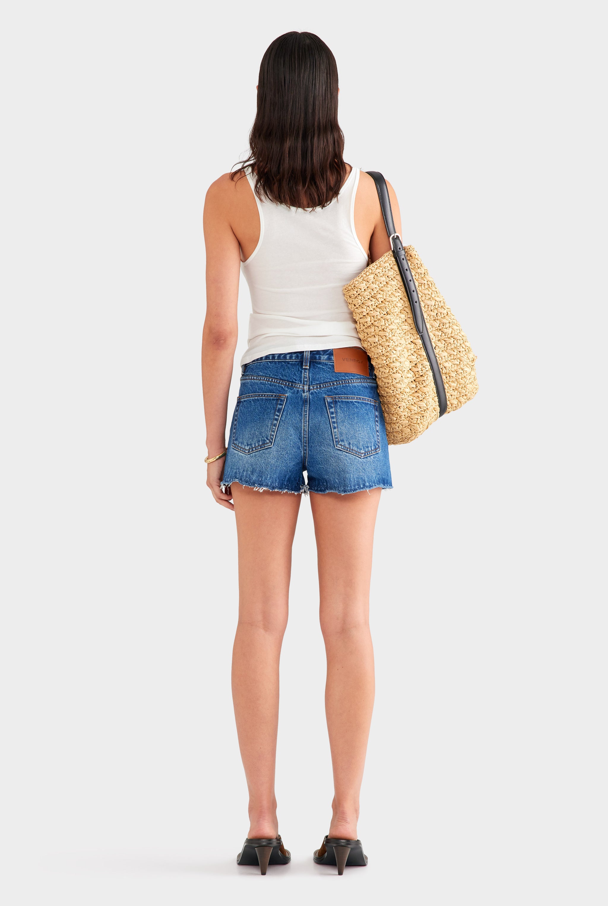 Cut Off Denim Short - Mid Indigo