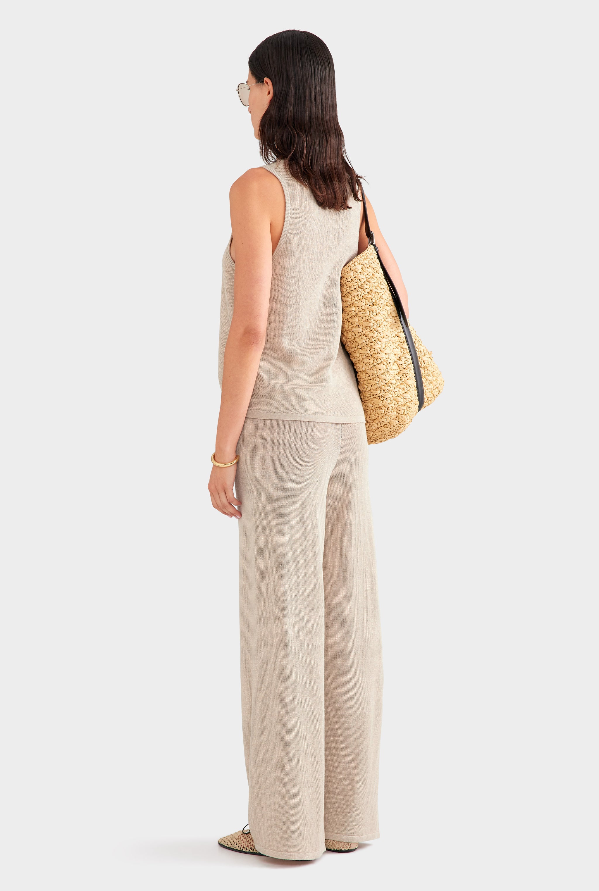 Linen Knit Pant - Taupe