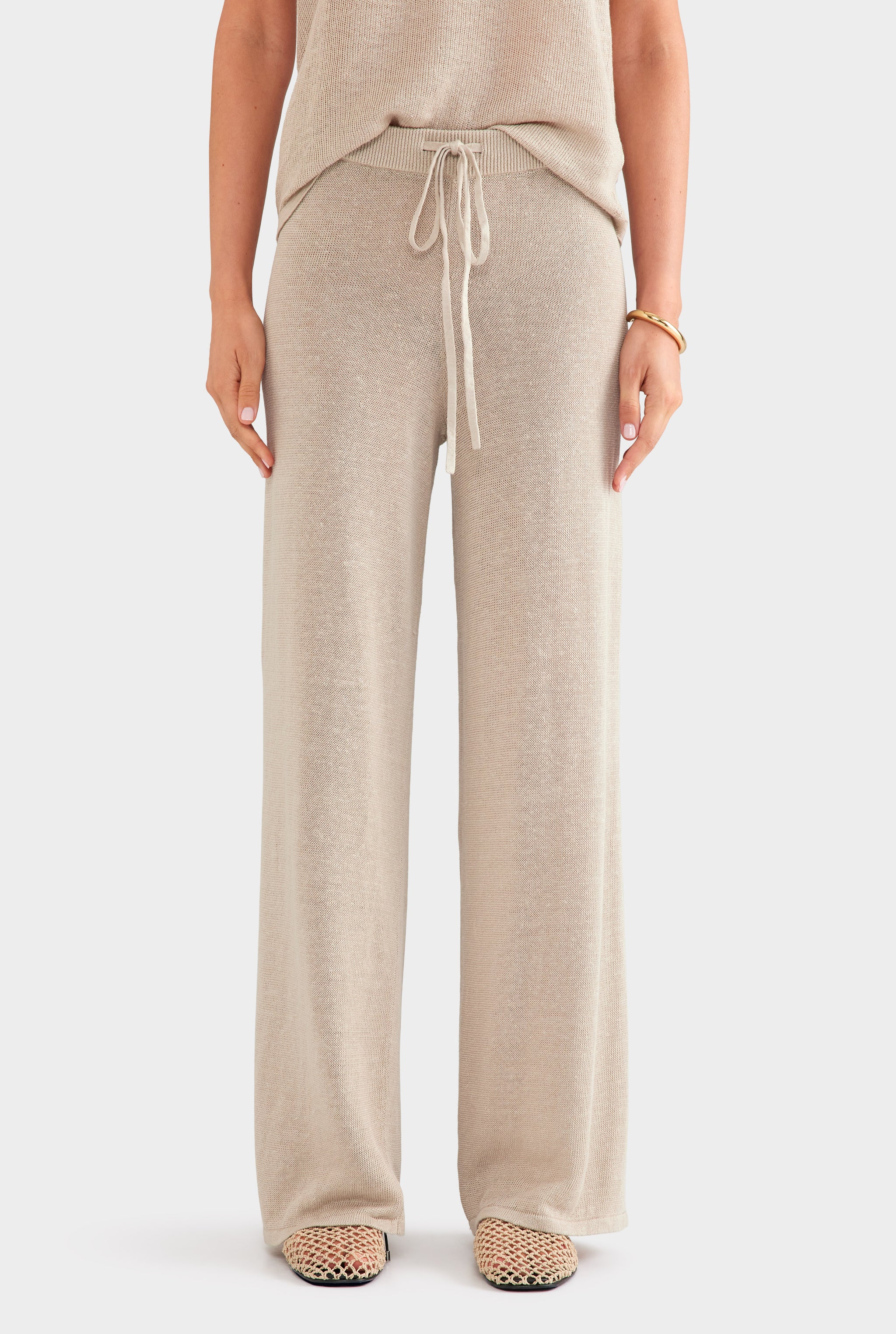 Linen Knit Pant - Taupe