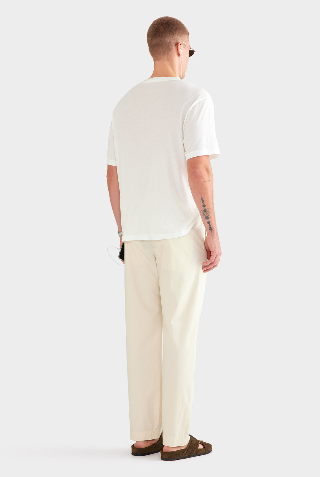 Cotton Poplin Trouser - Cream