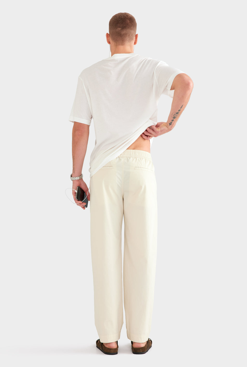 Cotton Poplin Trouser - Cream