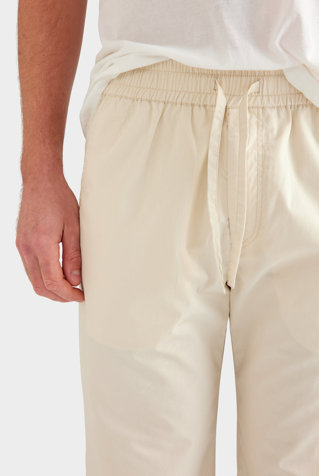 Cotton Poplin Trouser - Cream
