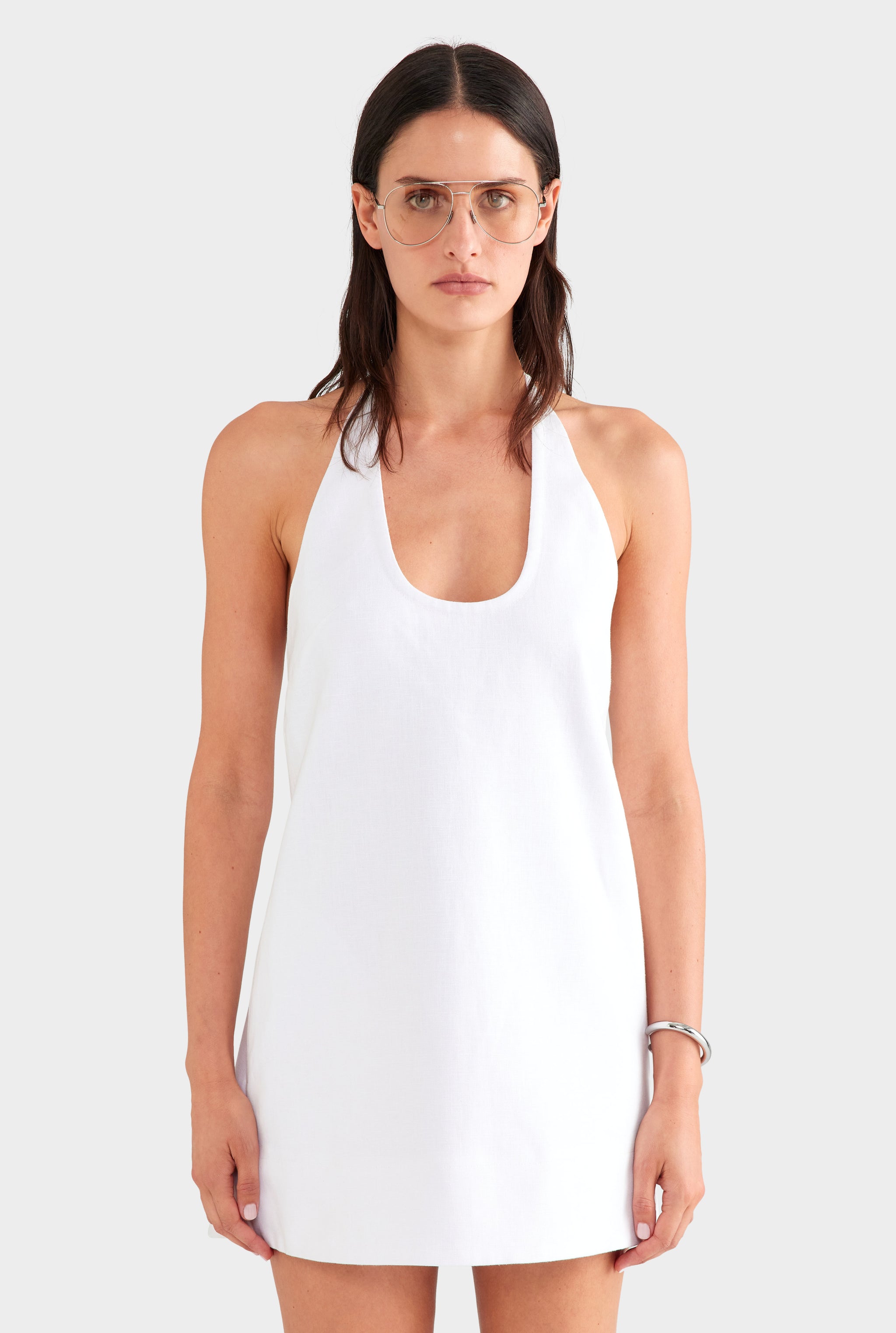 venroy white linen dress Womens Strapless Linen Mini Dress White