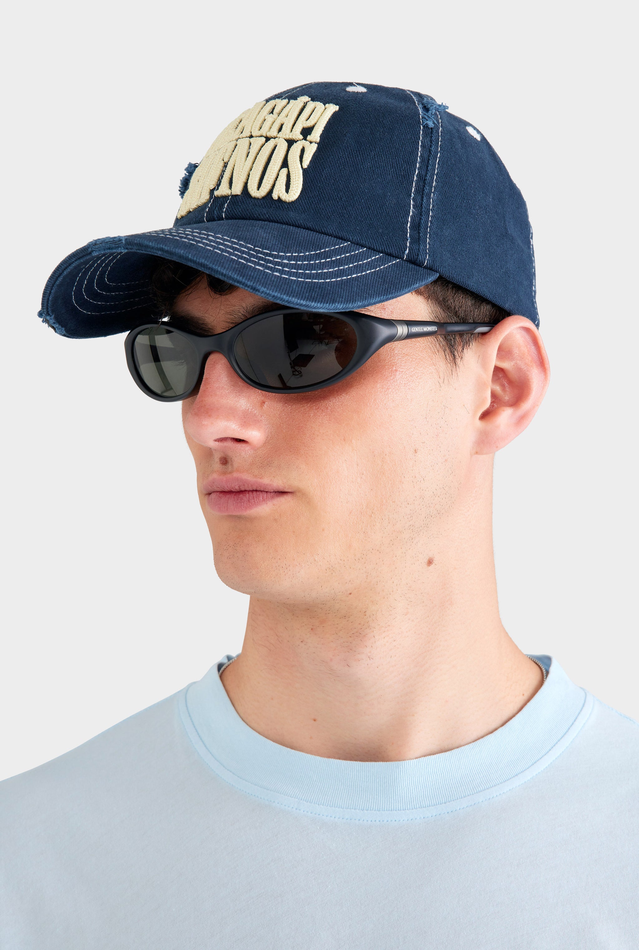 Sifnos Distressed Twill Cap - Washed Navy