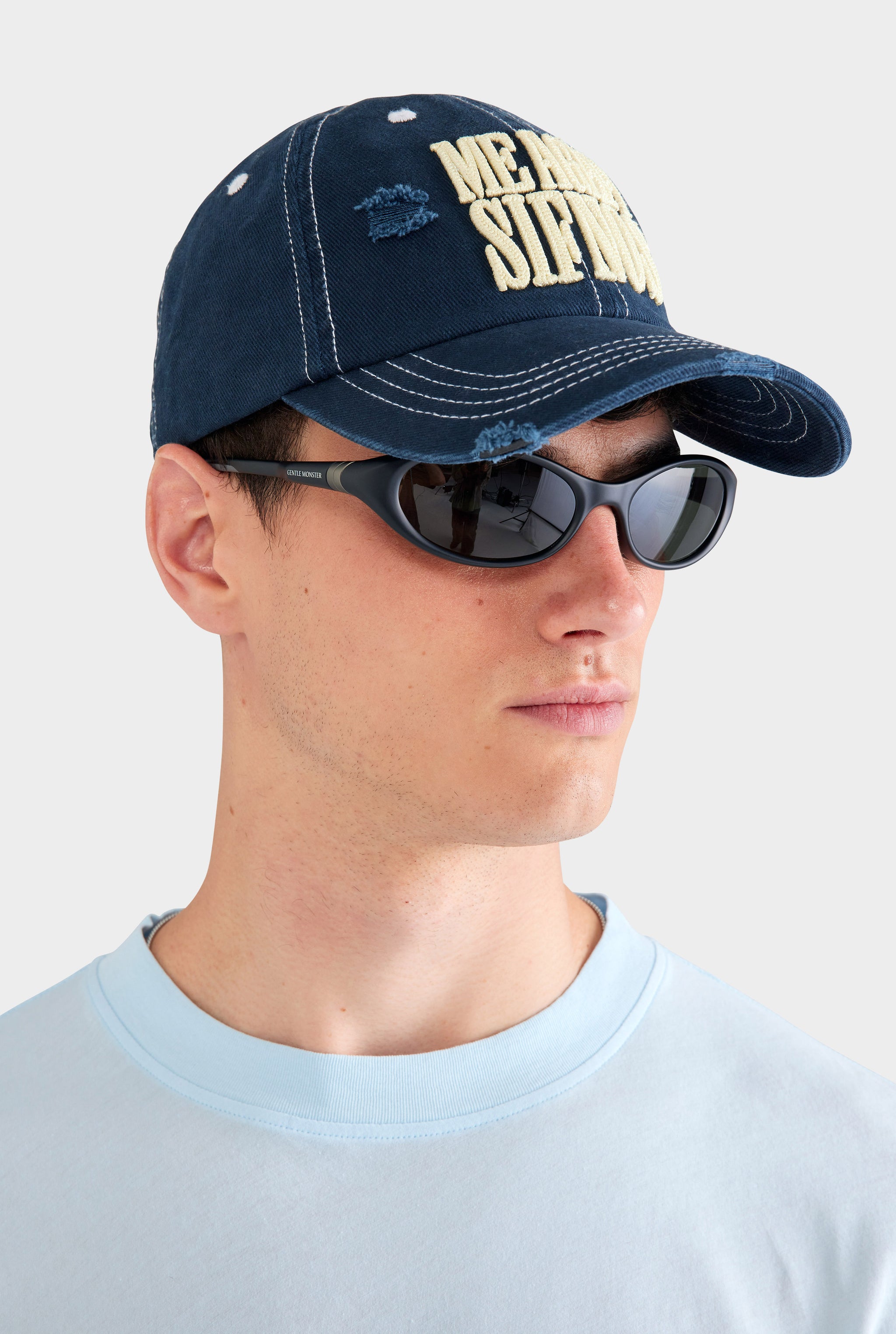 Sifnos Distressed Twill Cap - Washed Navy