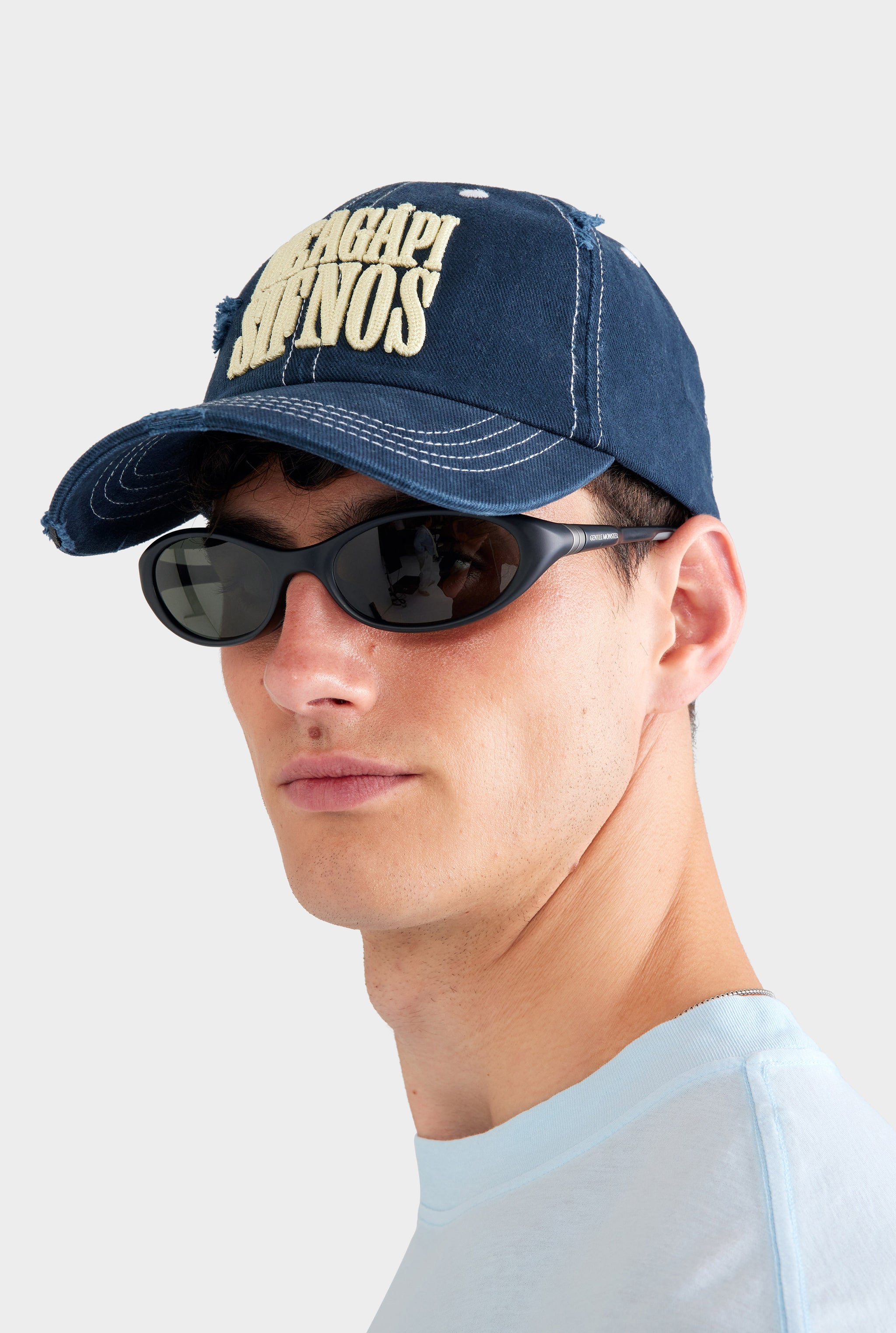 Sifnos Distressed Twill Cap - Washed Navy