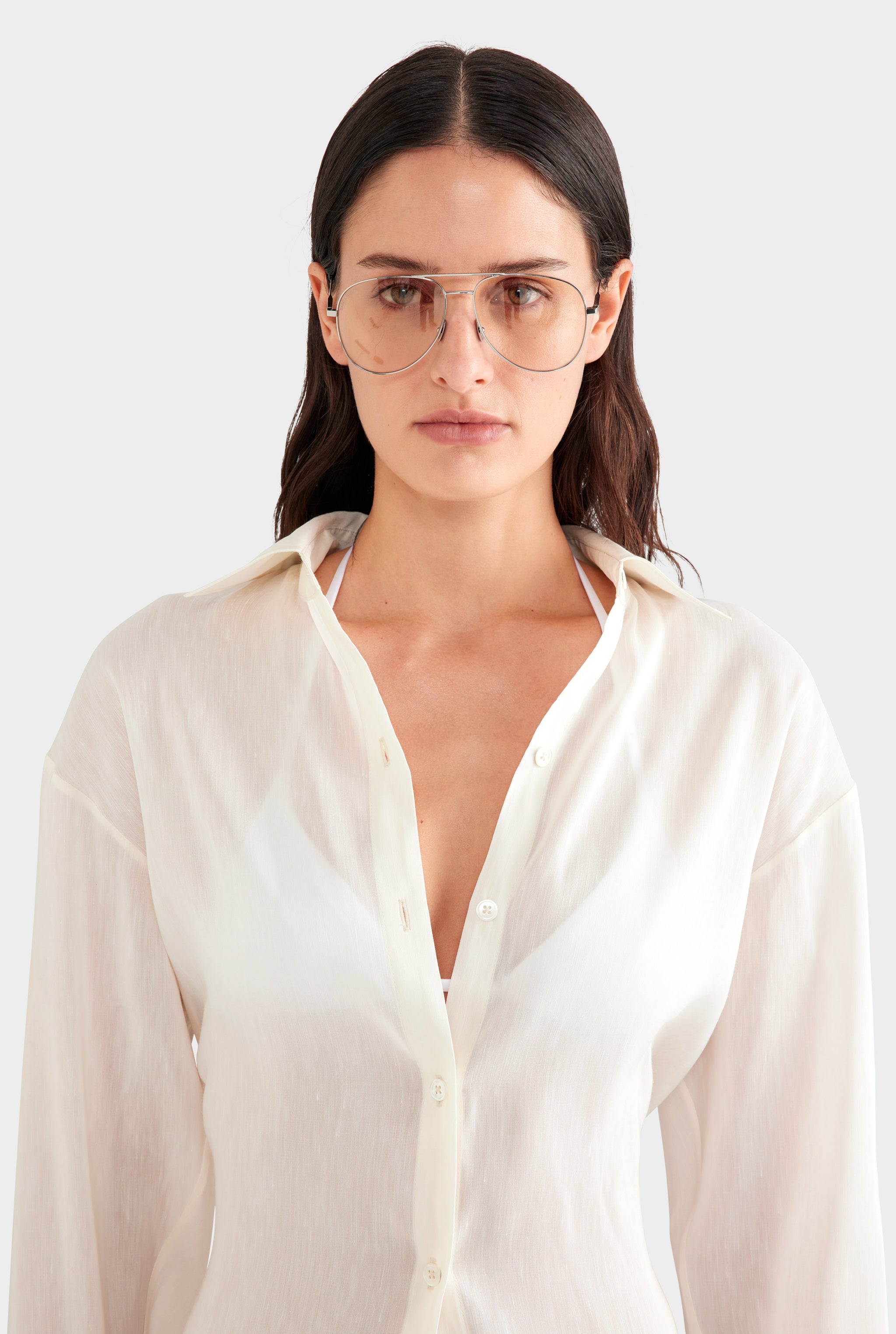 Relaxed Silk Linen Shirt - Off White