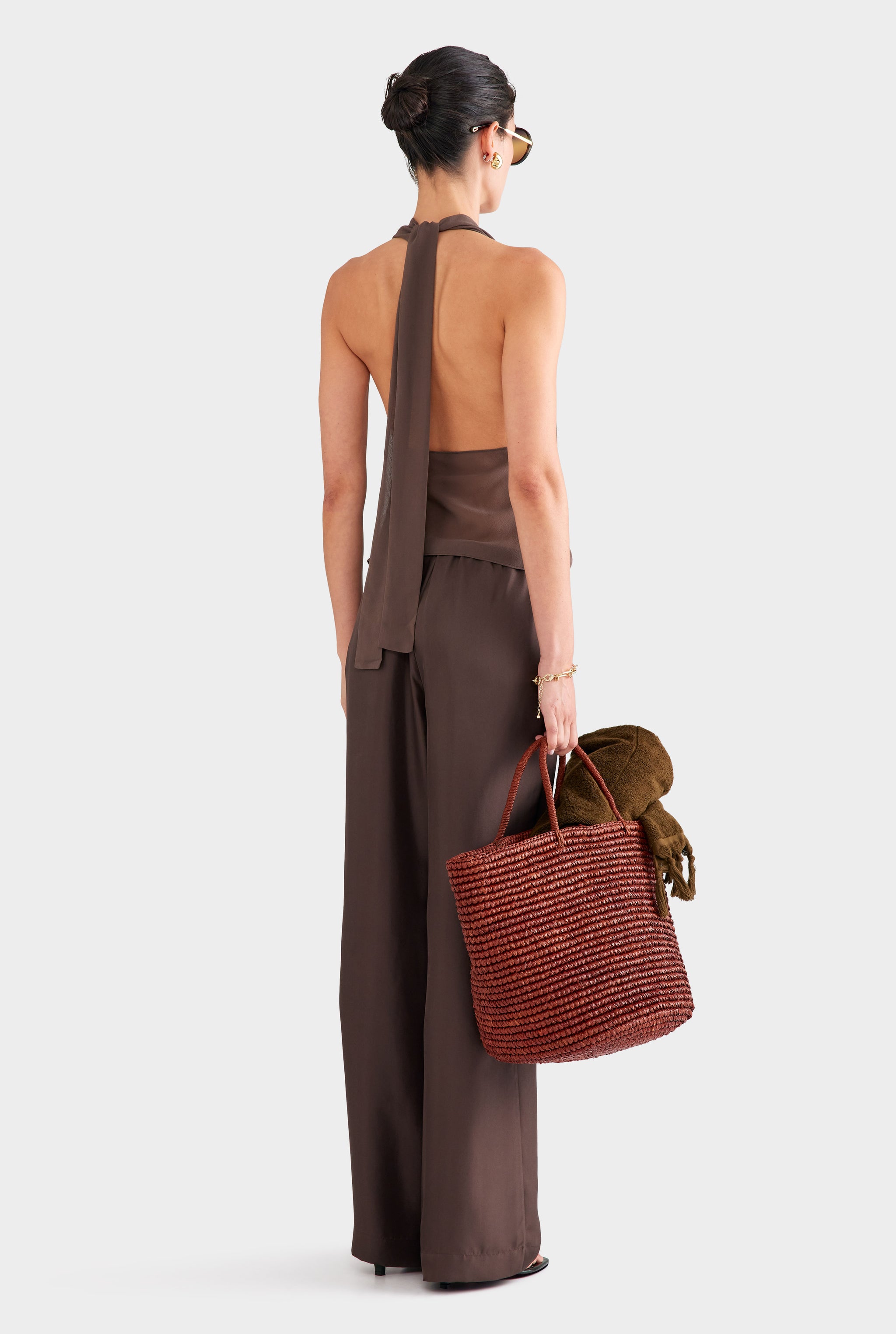Silk Relaxed Pant - Chocolate