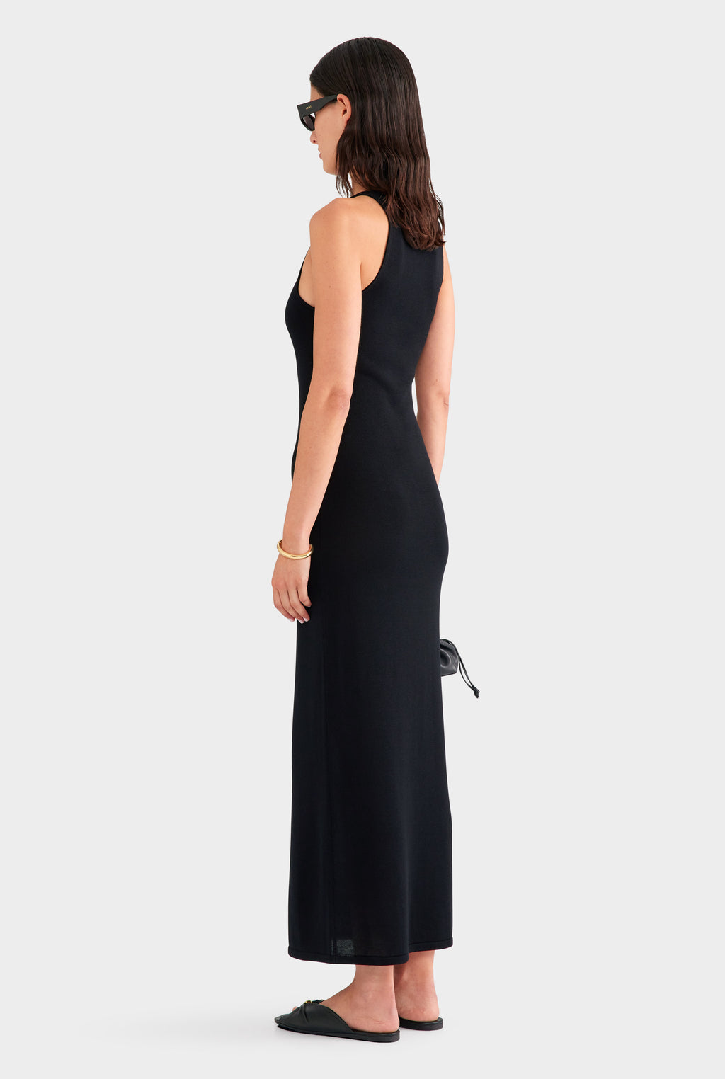 Tencel Silk Knit Tank Dress - Black