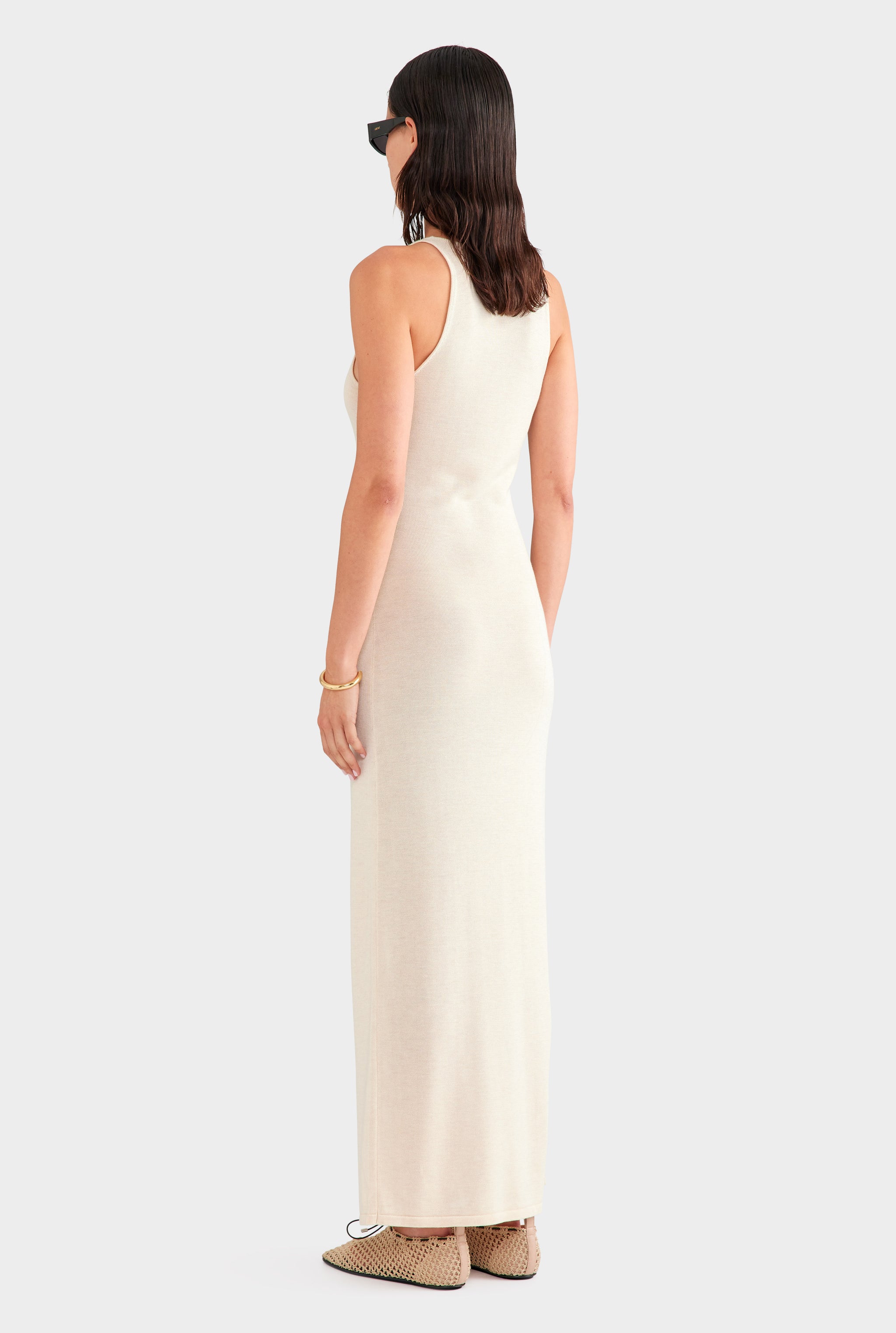 Tencel Silk Knit Tank Dress - Sand