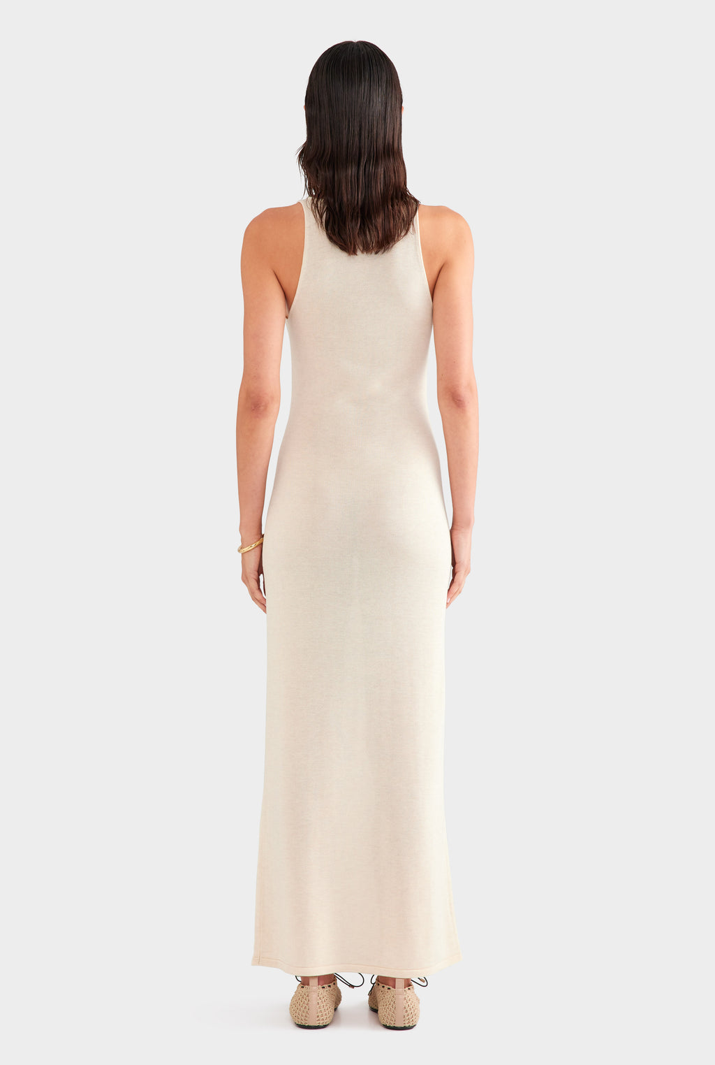 Tencel Silk Knit Tank Dress - Sand