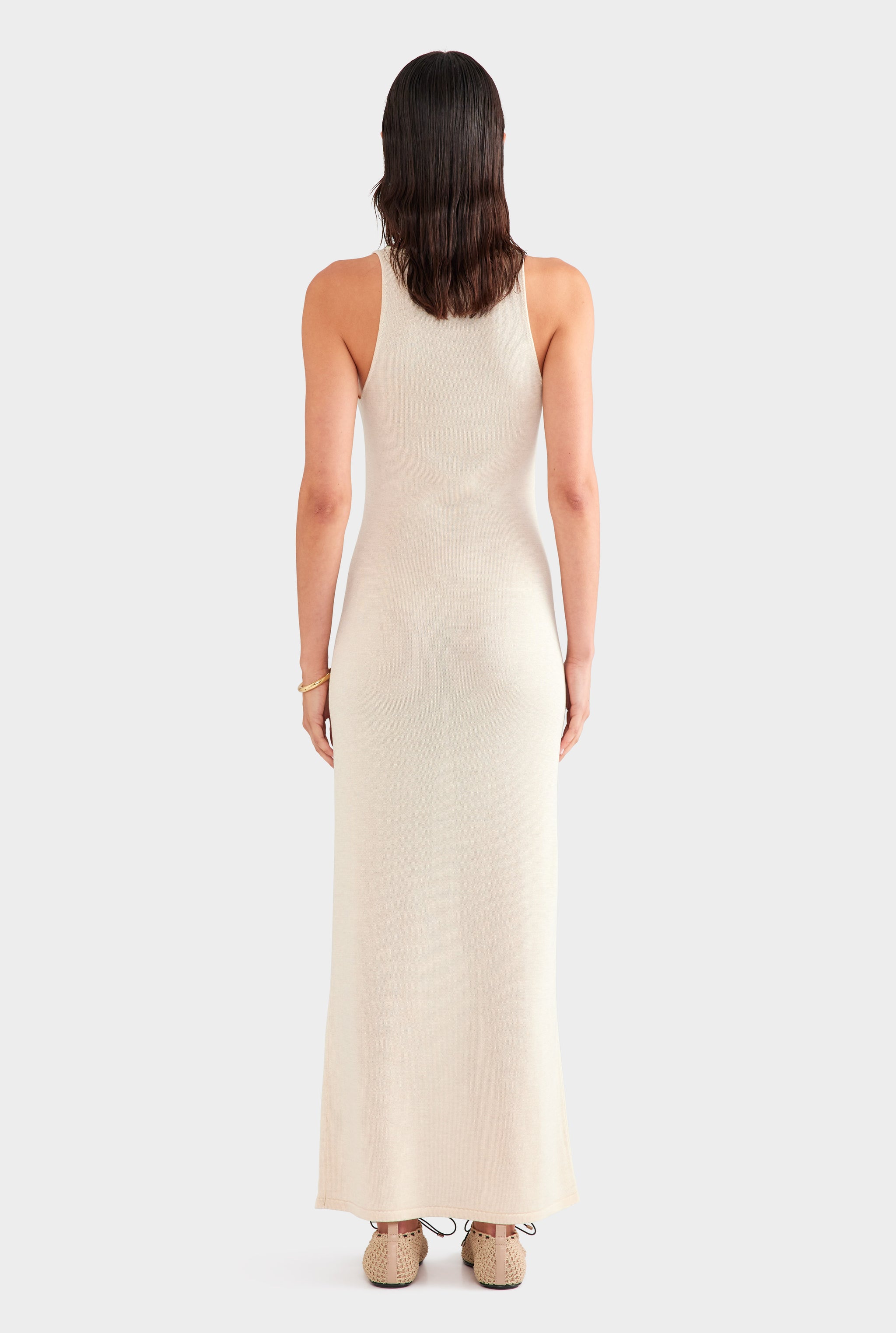 Tencel Silk Knit Tank Dress - Sand