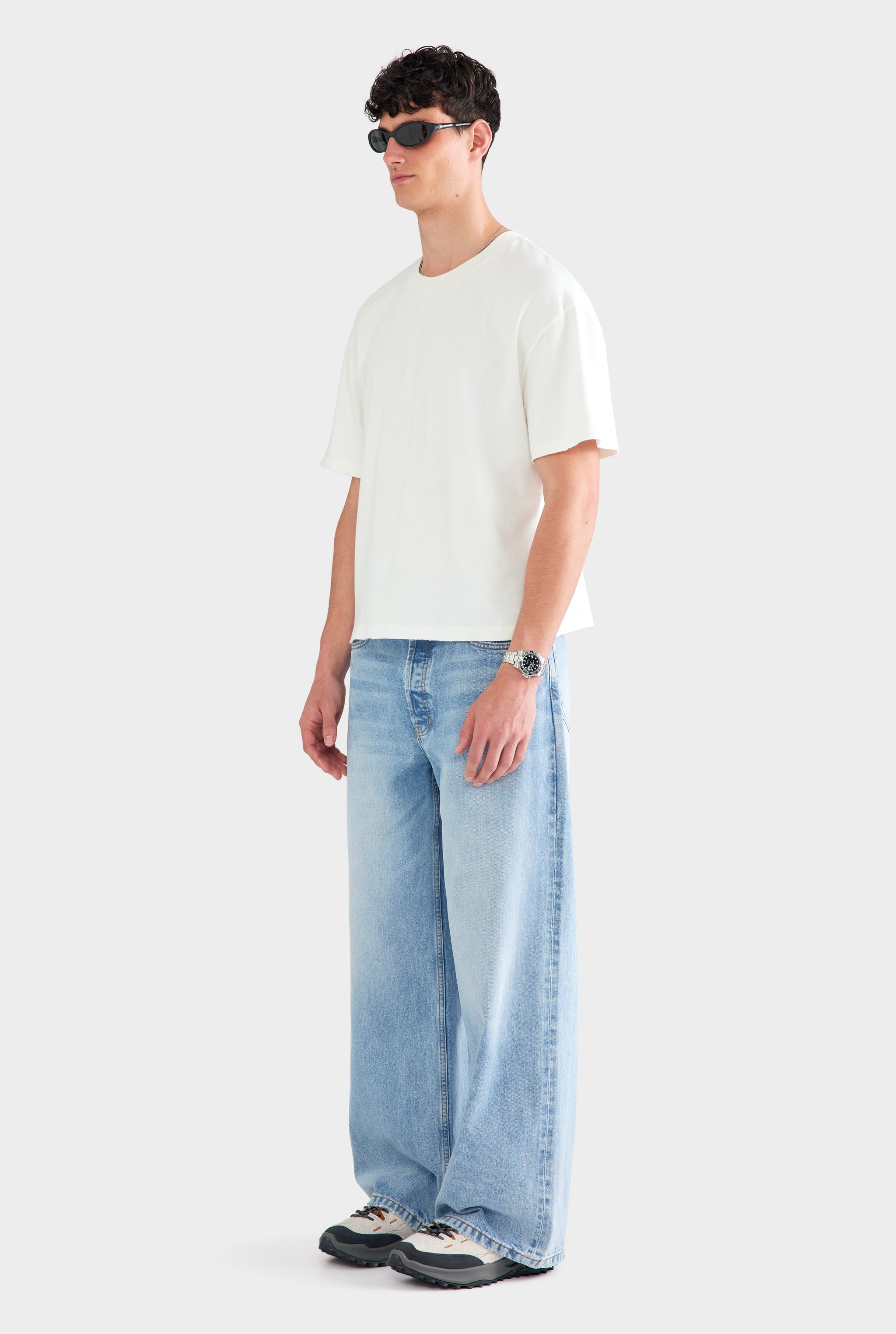 Distressed Cotton Linen T Shirt - Off White