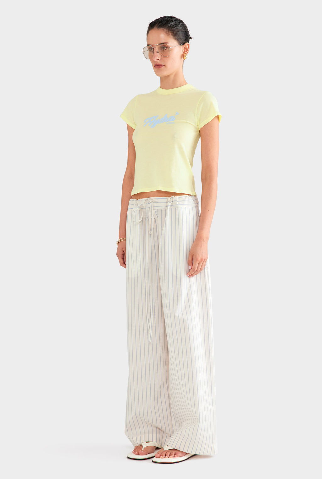 Lightweight Cotton Baby Tee - Pale Yellow/Hydra