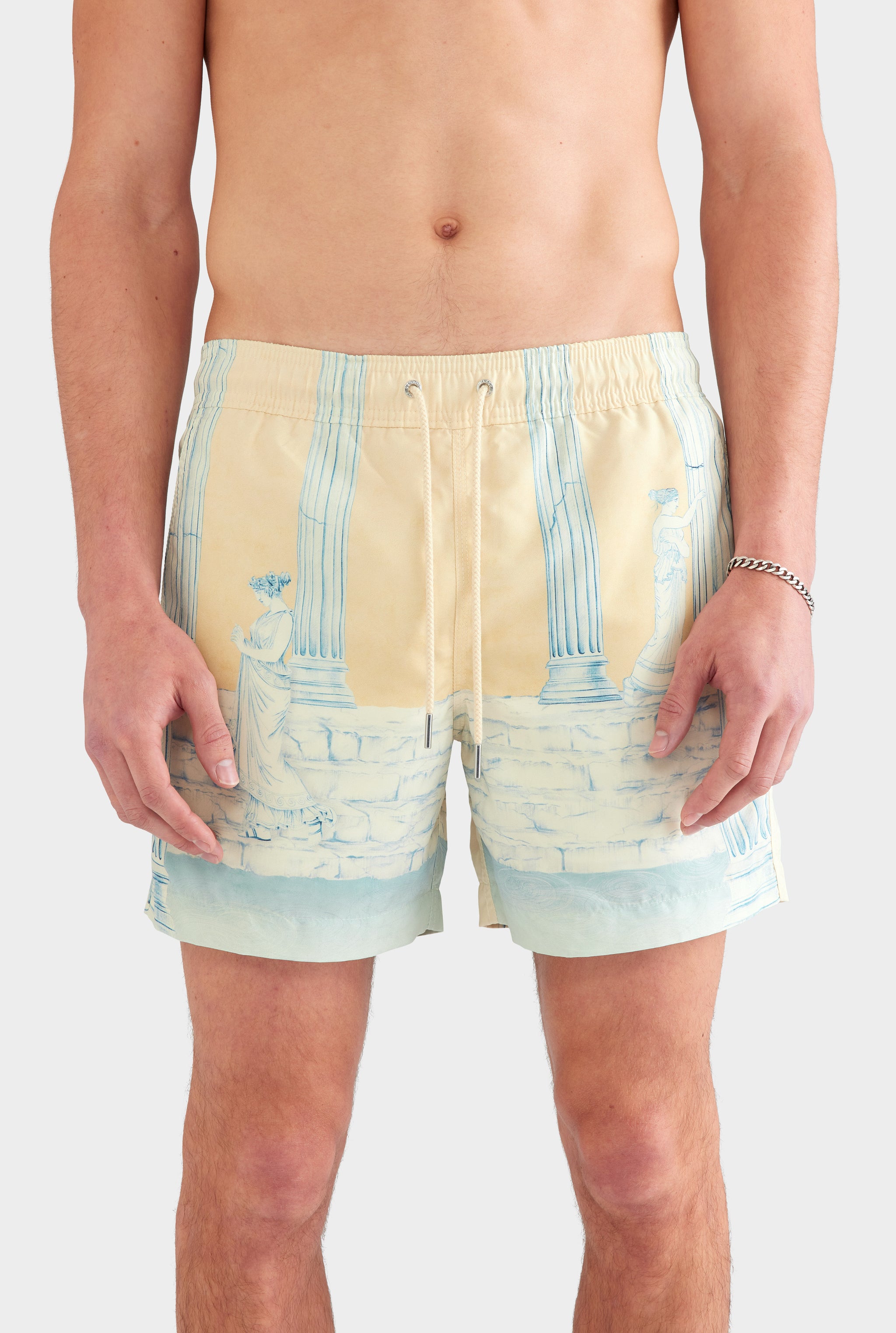 Printed Swim Short - Ancient Greek Orange Sunset